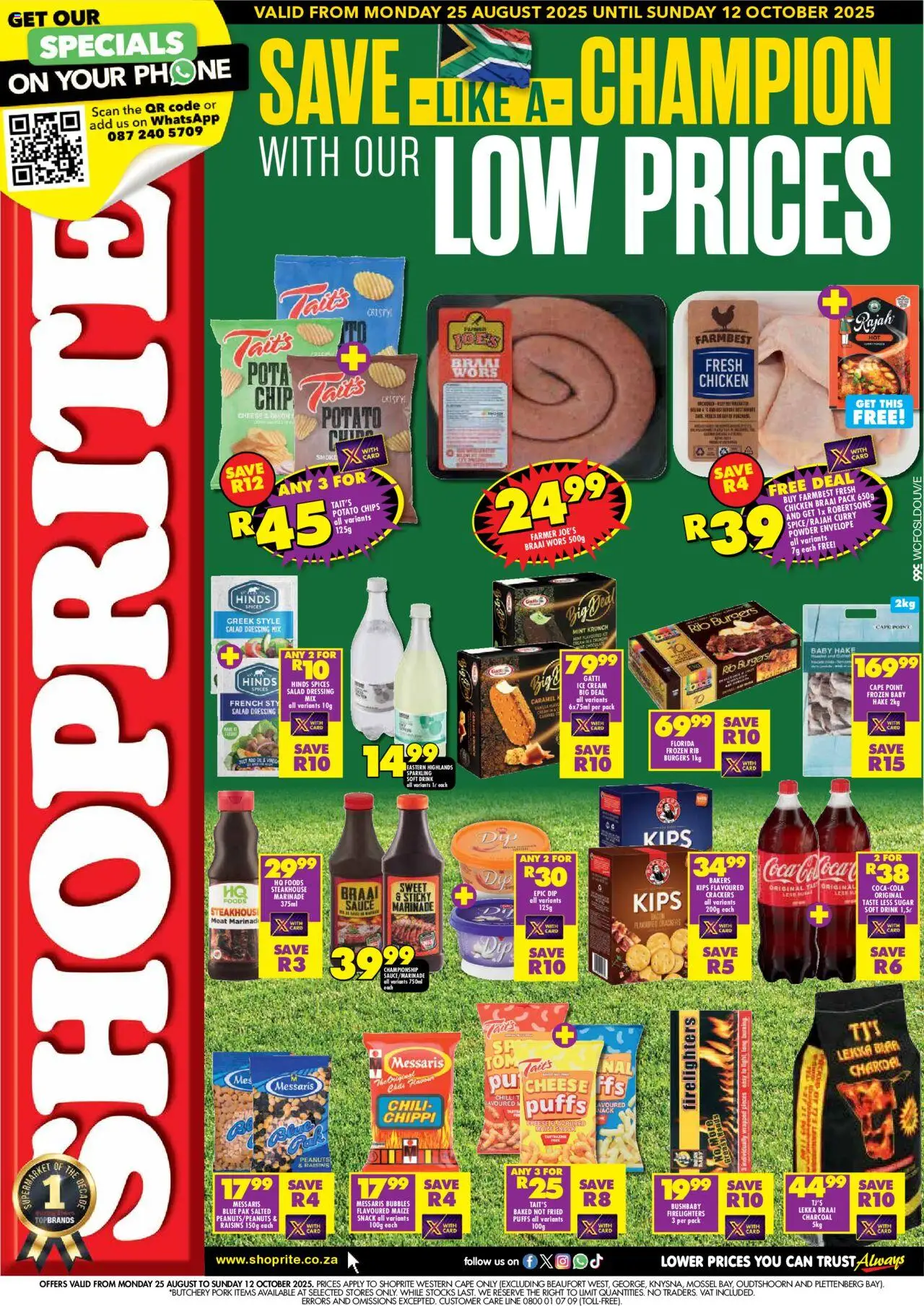 New Shoprite catalogue – valid from 25.08.2025 | Page: 1 | Products: Salad dressing, Cheese, Sugar, Caramel