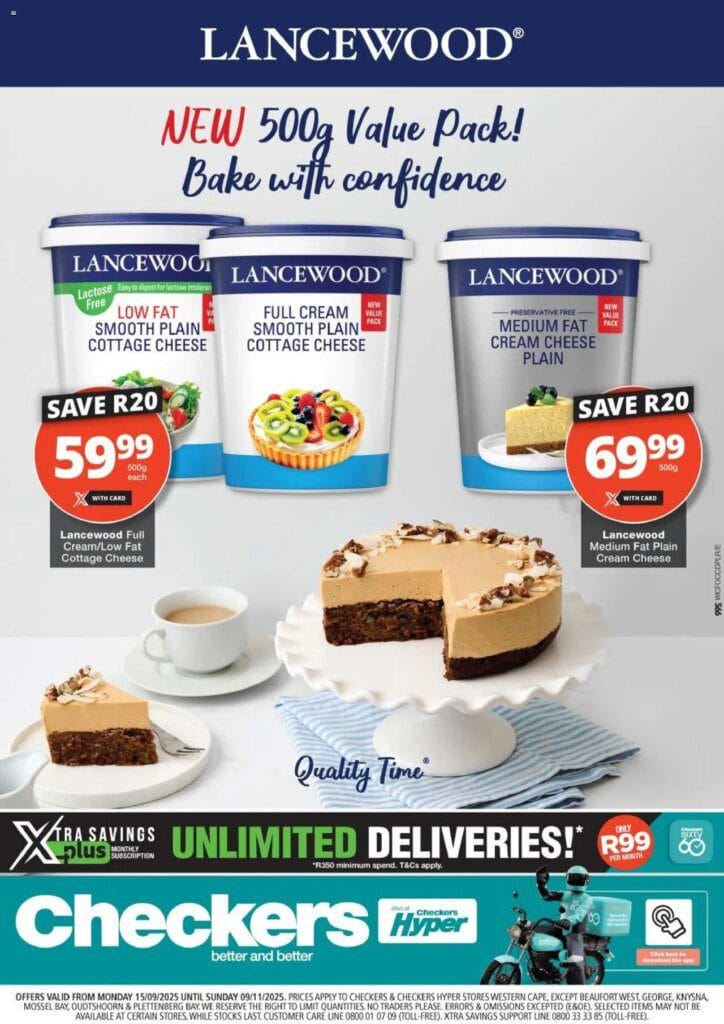 Checkers catalogue Specials Monday 15 September – Western Cape – Lancewood