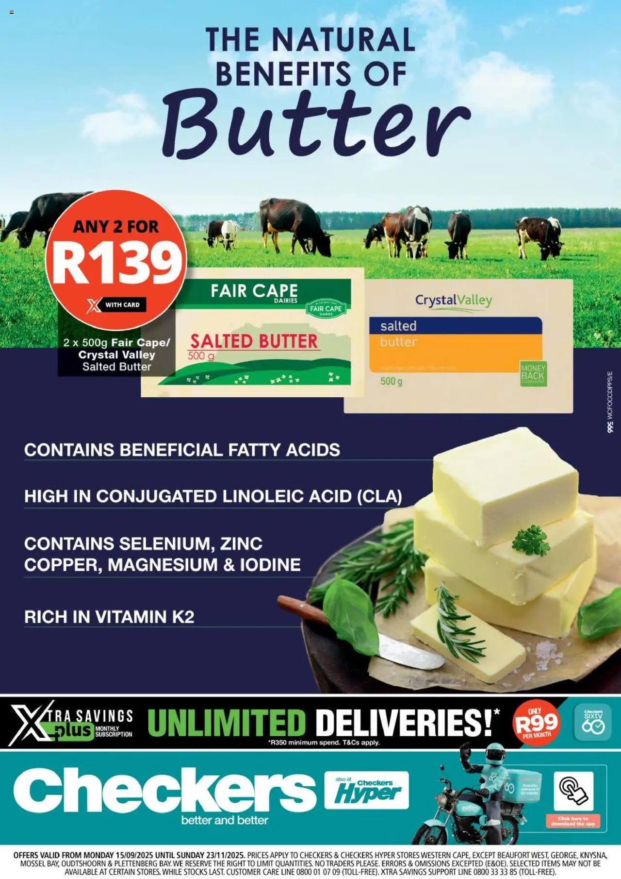 New Checkers catalogue – valid from 15.09.2025 | Page: 1 | Products: Butter