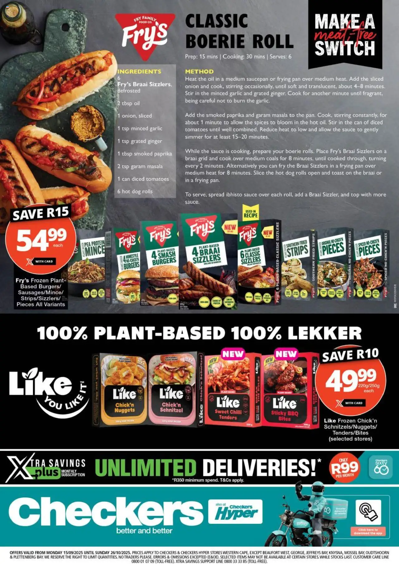 New Checkers catalogue – valid from 15.09.2025 | Page: 1 | Products: Tomatoes, Fry's, Garlic, Chilli