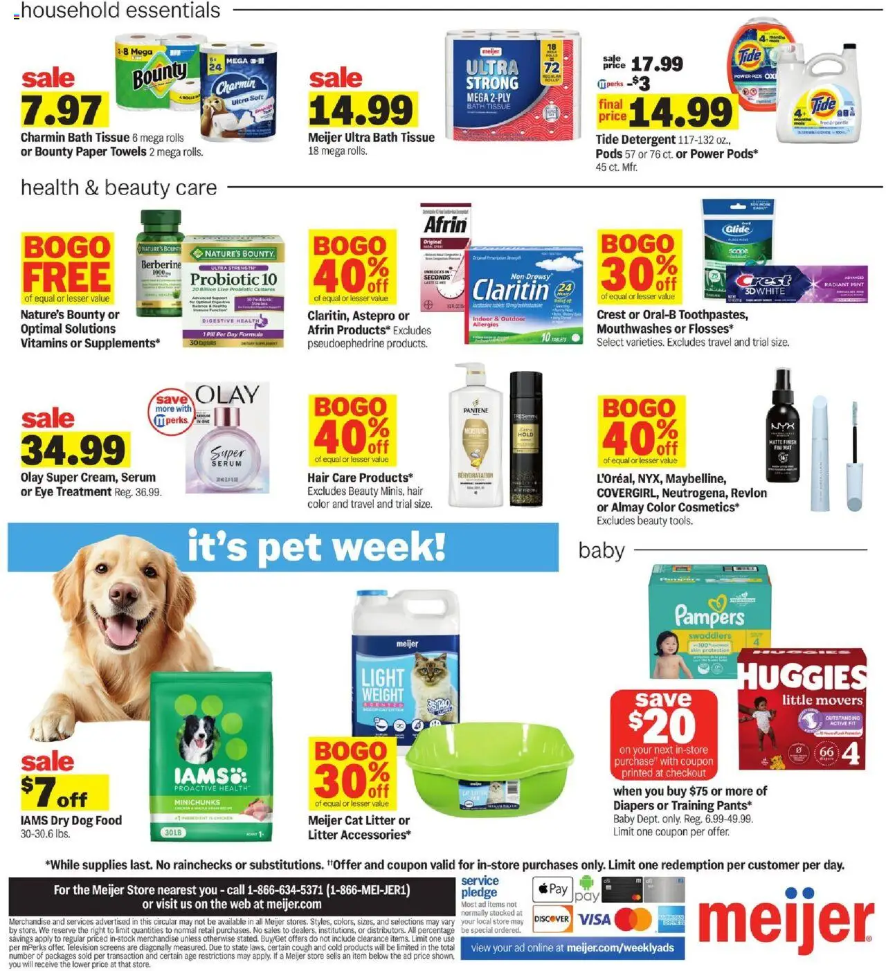 Meijer Weekly Ad - valid from 24.09.2025 | Page: 4 | Products: Dog Food, Detergent, Television, Weight
