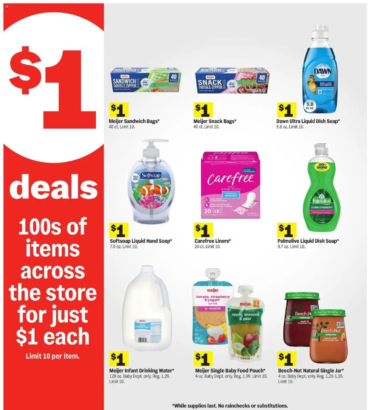 Meijer Weekly Ad - valid from 24.09.2025 | Page: 9 | Products: Strawberries, Baby food, Water, Pear