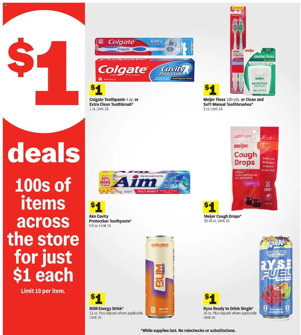 Meijer Weekly Ad - valid from 24.09.2025 | Page: 10 | Products: Toothpaste, Toothbrush, Dental Floss, Sugar