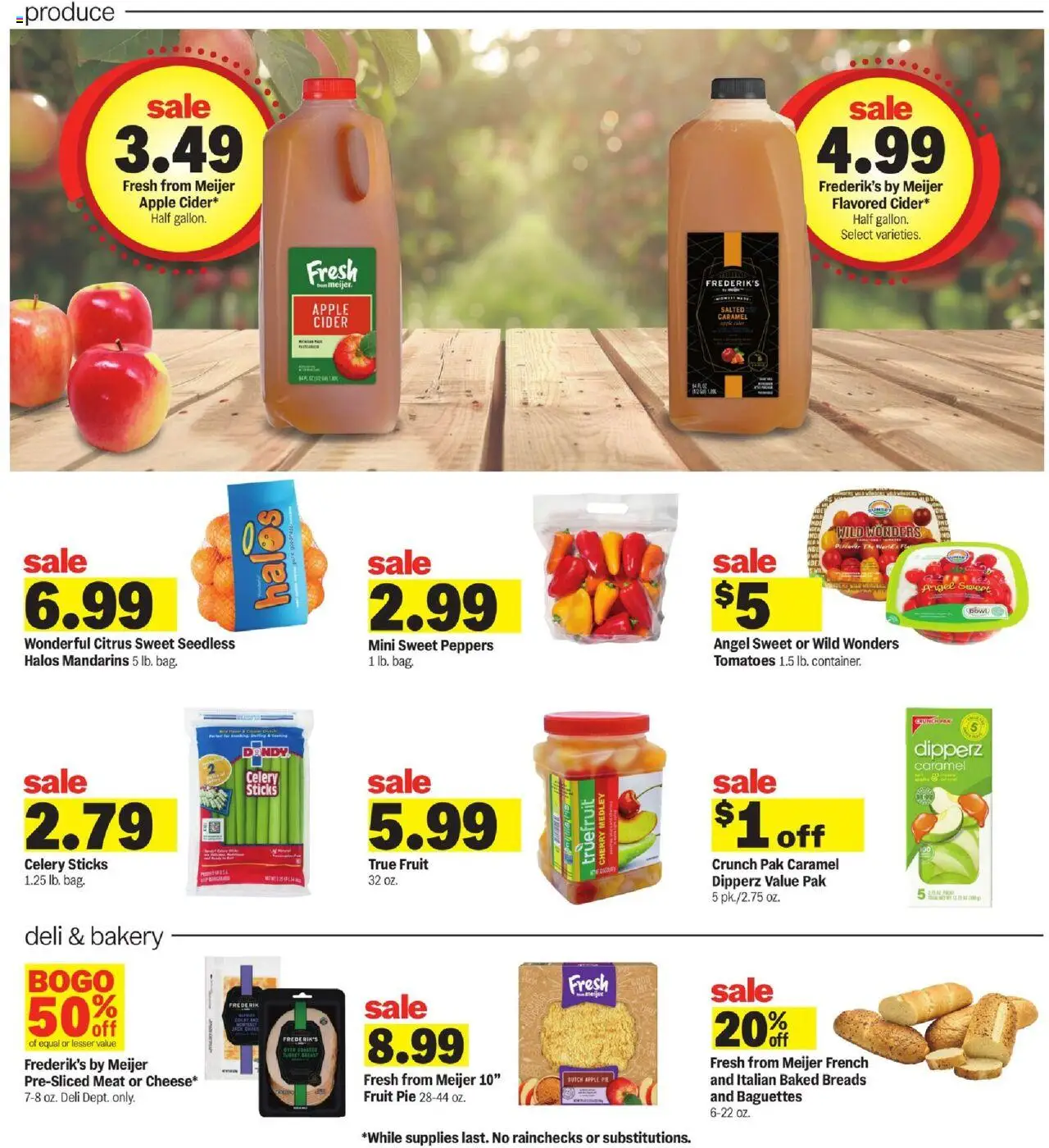 Meijer Weekly Ad - valid from 24.09.2025 | Page: 12 | Products: Bakery, Cider, Peppers, Apple Pie