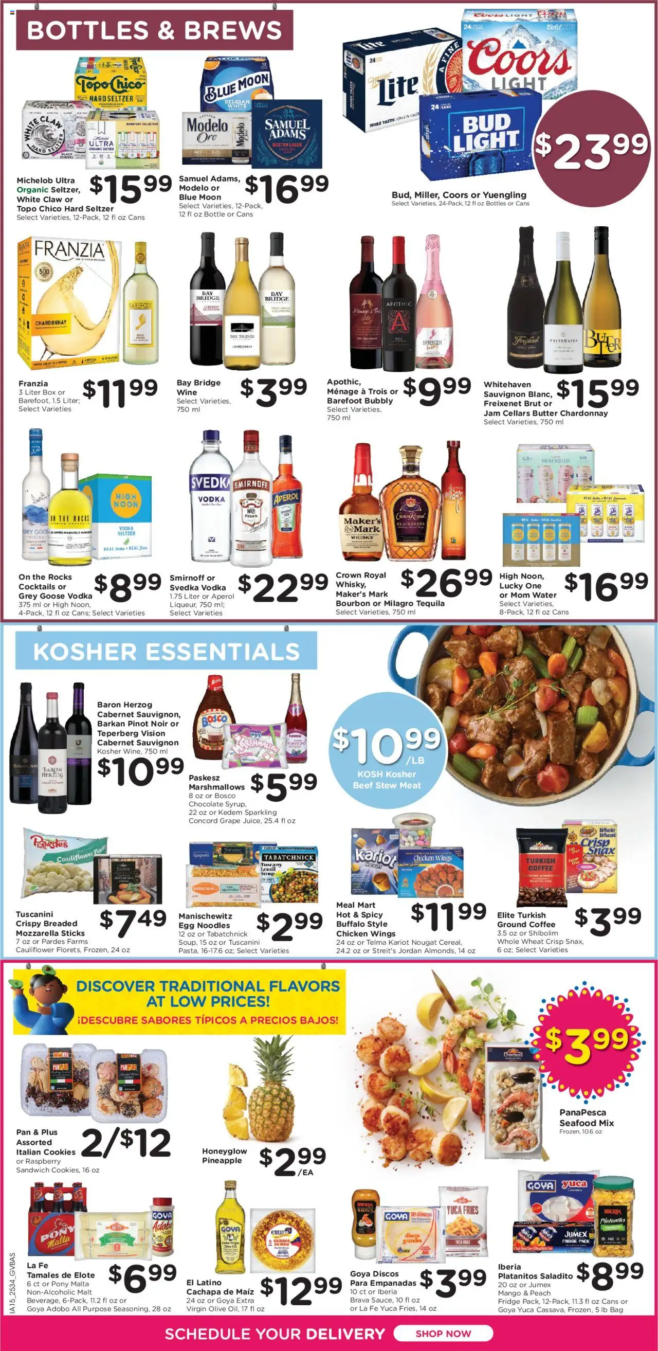 Kroger Ad - valid from 24.09.2025 | Page: 8 | Products: Butter, Wine, Bourbon, Water