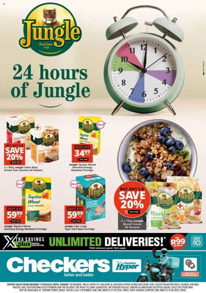 Checkers catalogue Specials Monday 15 September Western Cape – Jungle Promotion