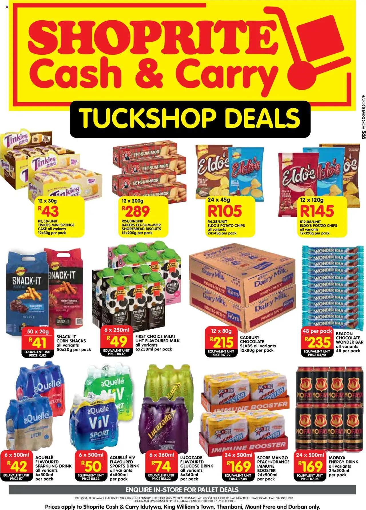 New Shoprite catalogue – valid from 08.09.2025 | Page: 1 | Products: Cake, Milk, Biscuits, Nuts