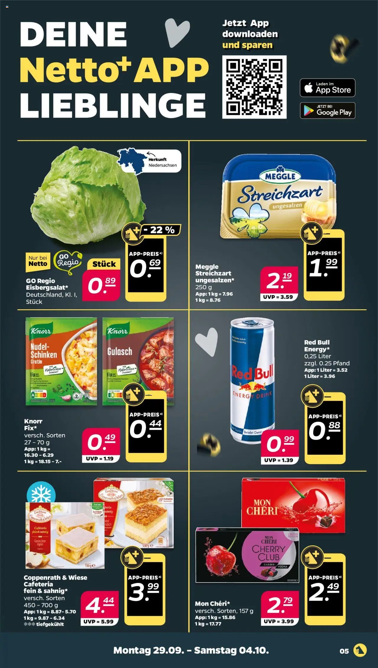 Netto Prospekt 	 – gültig ab 29.09.2025 | Seite: 5 | Produkte: Red bull, Energy, Äpfel, Gulasch