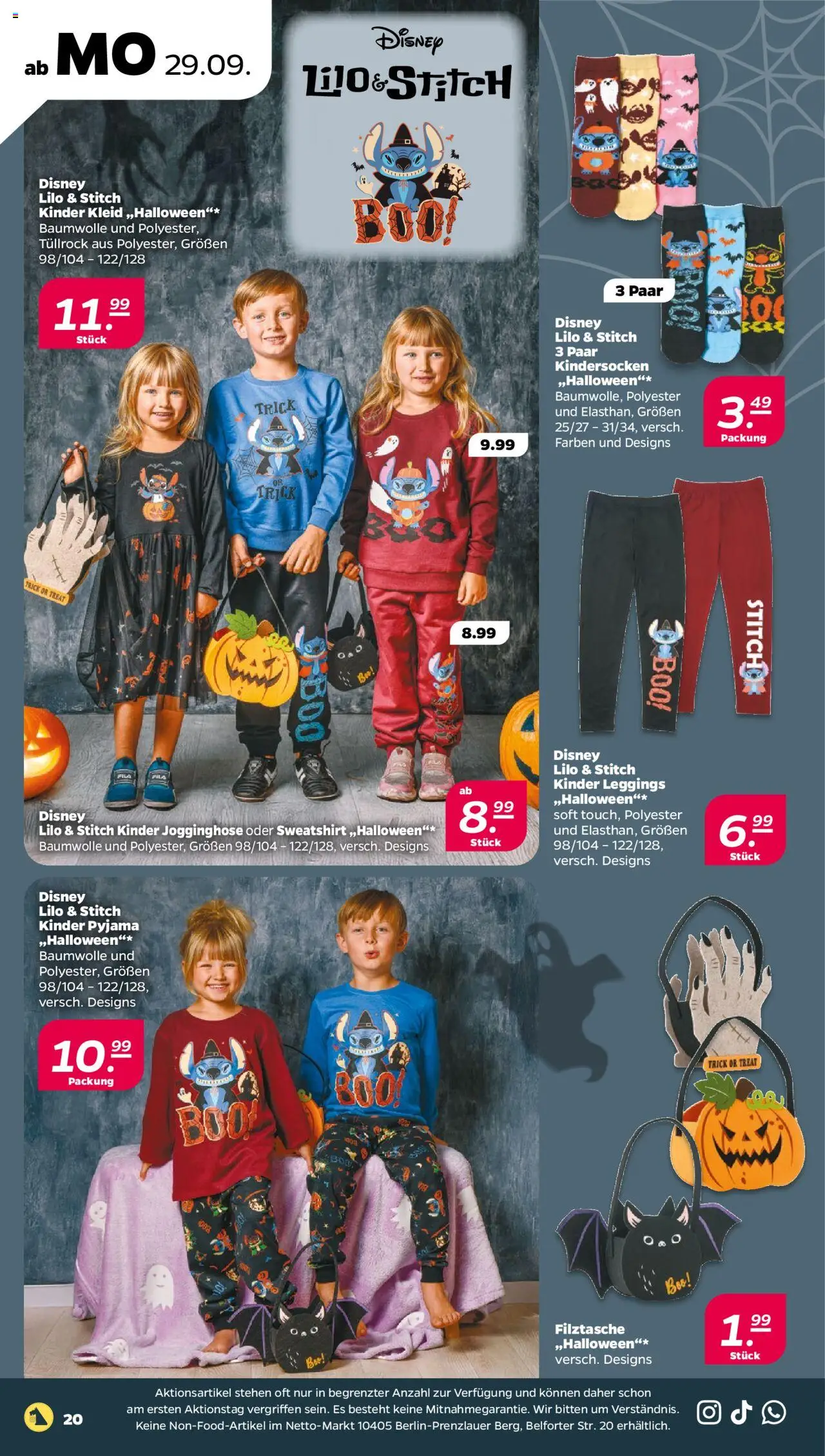 Netto Prospekt 	 – gültig ab 29.09.2025 | Seite: 20 | Produkte: Jogginghose, Sweatshirt, Pyjama, Leggings