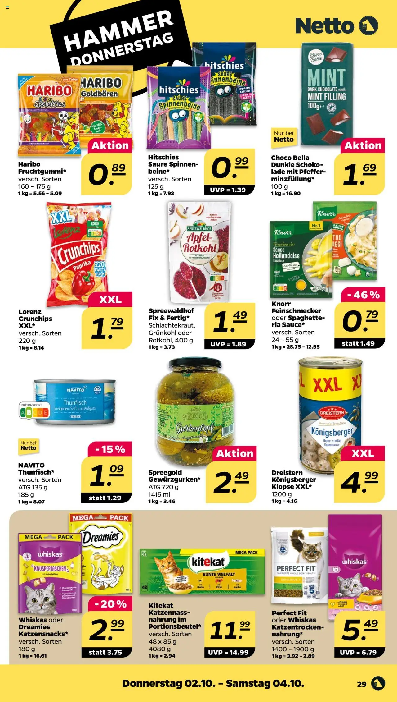 Netto Prospekt 	 – gültig ab 29.09.2025 | Seite: 29 | Produkte: Haribo, Paprika, Saft, Whiskas