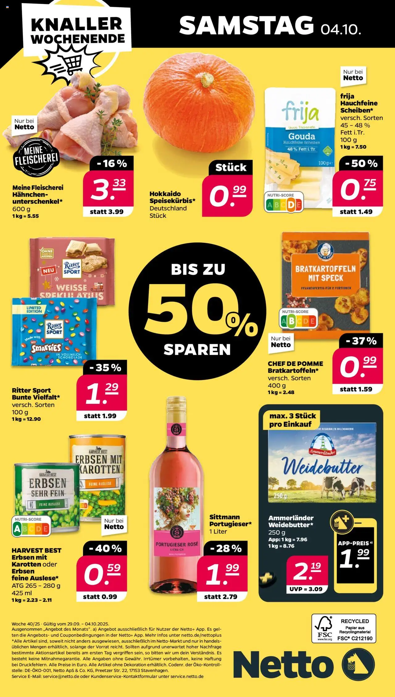 Netto Prospekt 	 – gültig ab 29.09.2025 | Seite: 32 | Produkte: Milch, Gouda, Smarties, Erbsen