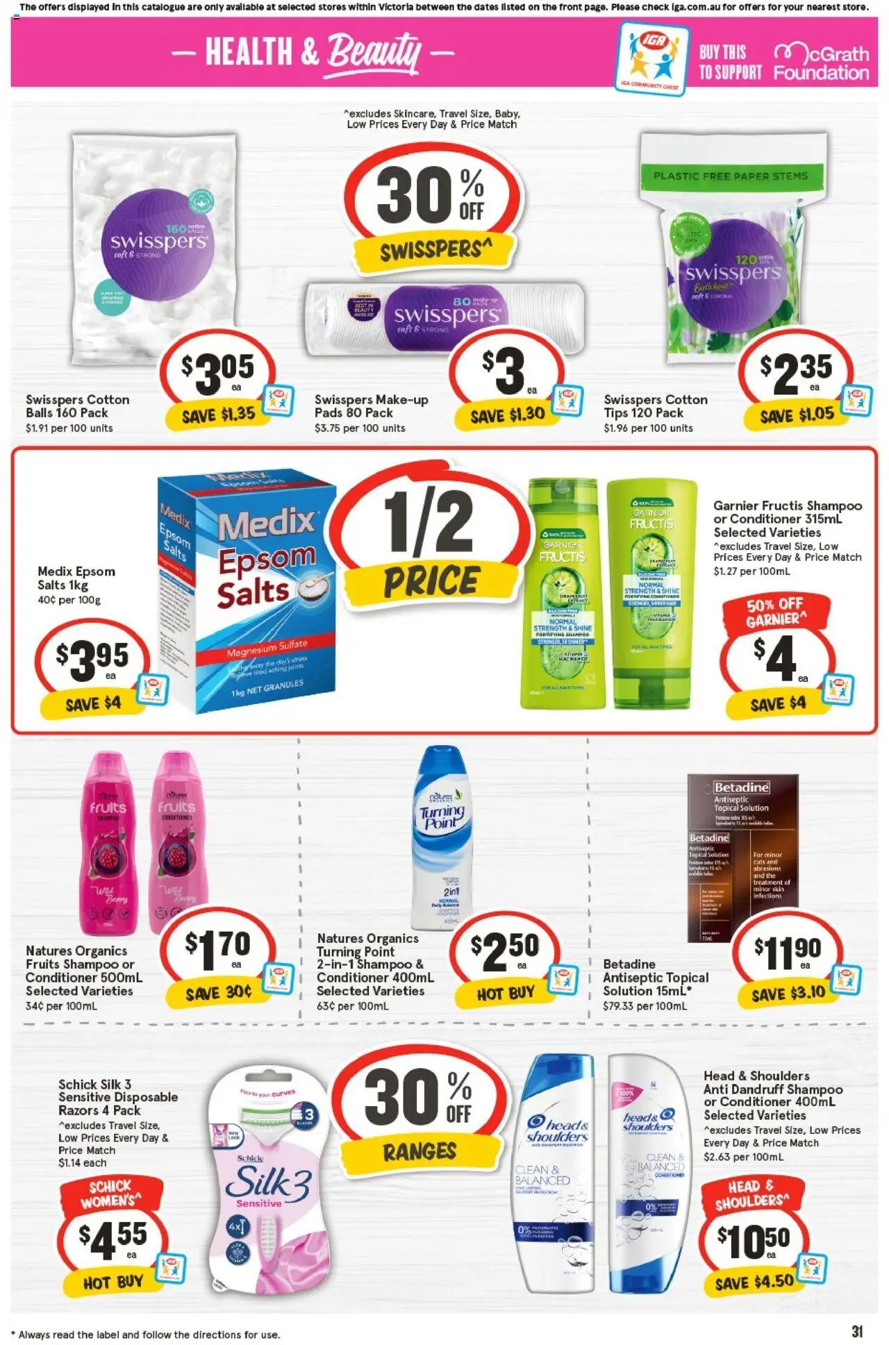 IGA catalogue - valid from 24.09.2025 | Page: 35 | Products: Shampoo, Conditioner, Fruits, Razors
