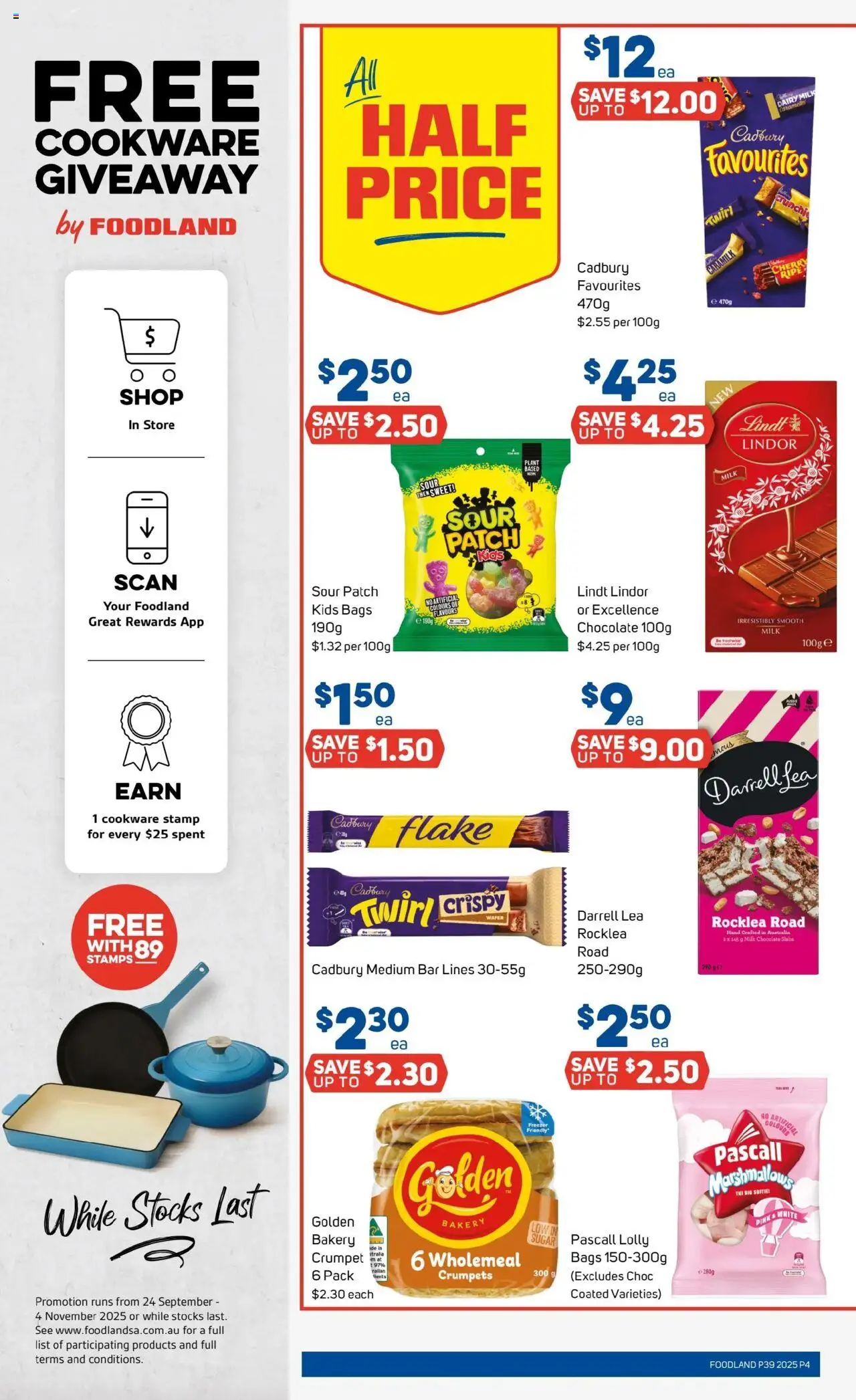 Foodland catalogue - valid from 24.09.2025 | Page: 4 | Products: Milk, Chocolate, Cookware, Bakery