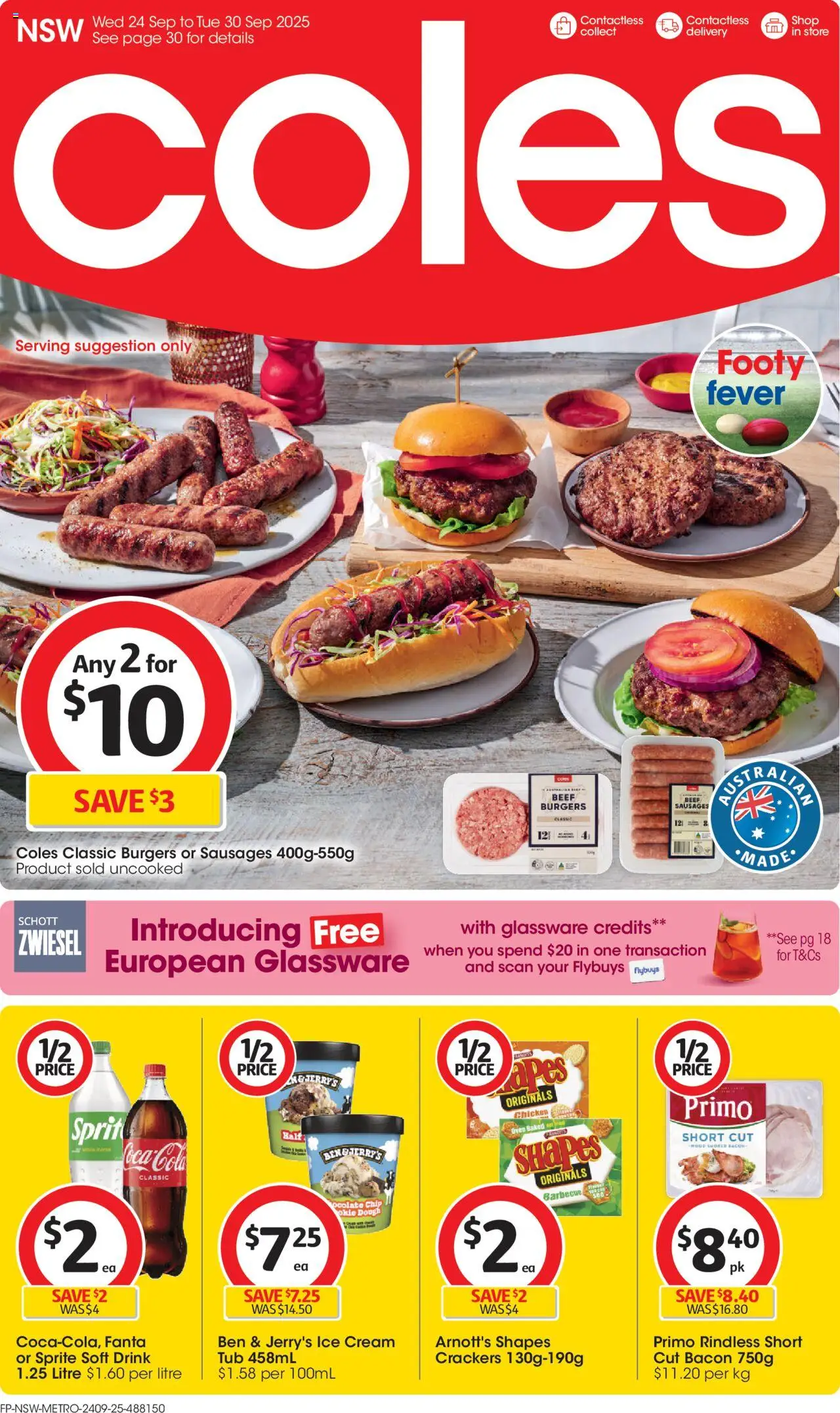 Coles catalogue - valid from 24.09.2025 | Page: 1 | Products: Glassware, Beef, Wood, Oven