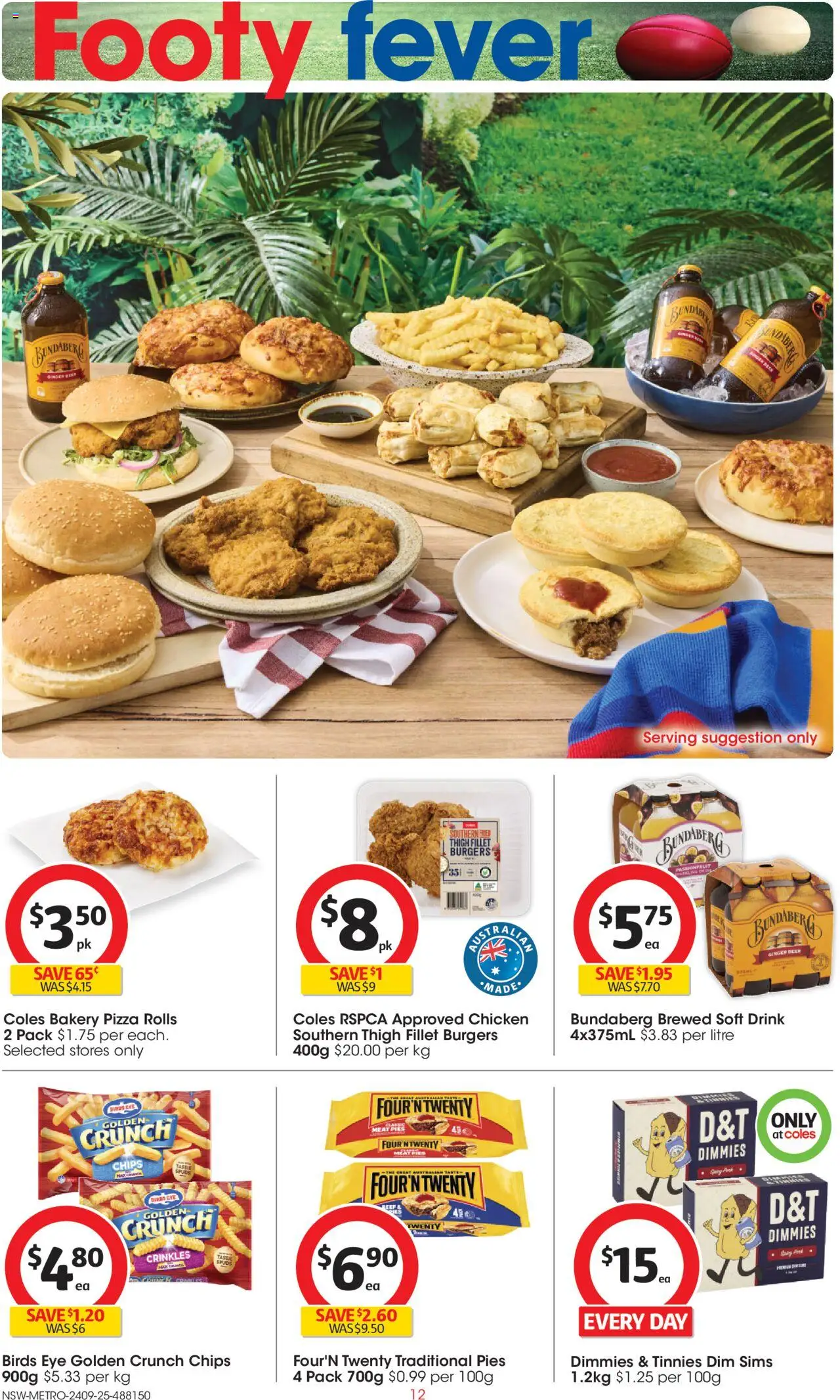 Coles catalogue - valid from 24.09.2025 | Page: 12 | Products: Ginger, Pizza, Beer, Chips