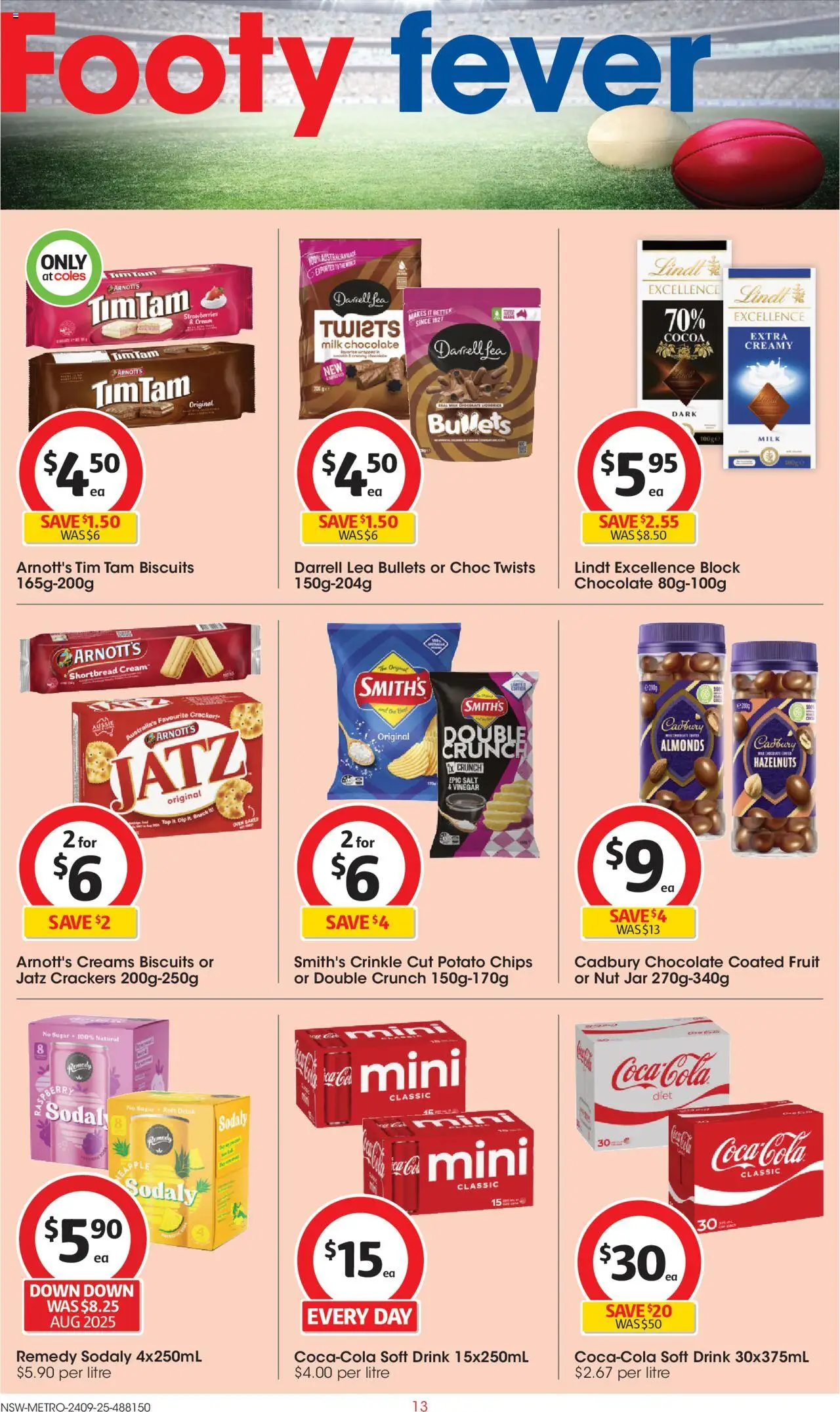Coles catalogue - valid from 24.09.2025 | Page: 13 | Products: Almonds, Cocoa, Cream, Oven