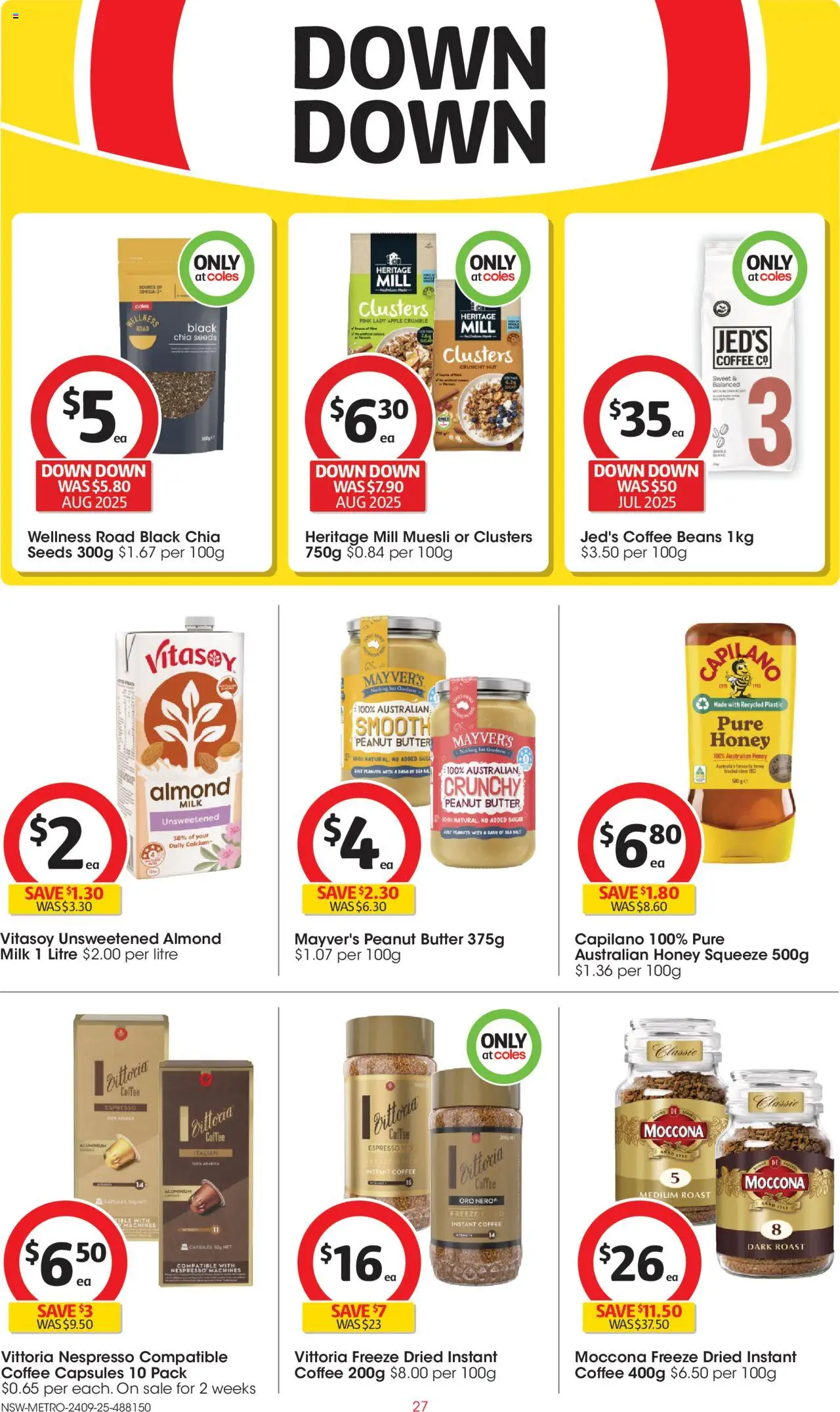Coles catalogue - valid from 24.09.2025 | Page: 27 | Products: Milk, Butter, Coffee, Peanuts