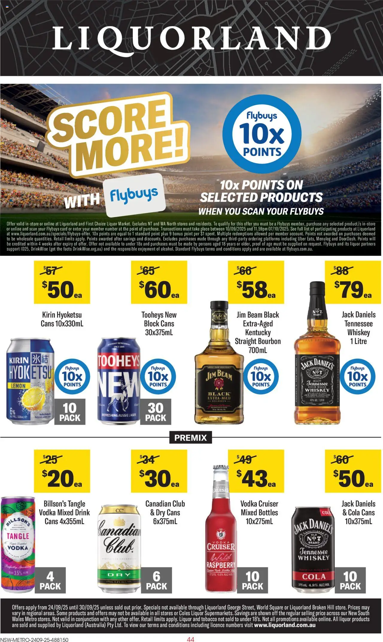 Coles catalogue - valid from 24.09.2025 | Page: 44 | Products: Vodka, Whiskey, Lemon, Raspberry