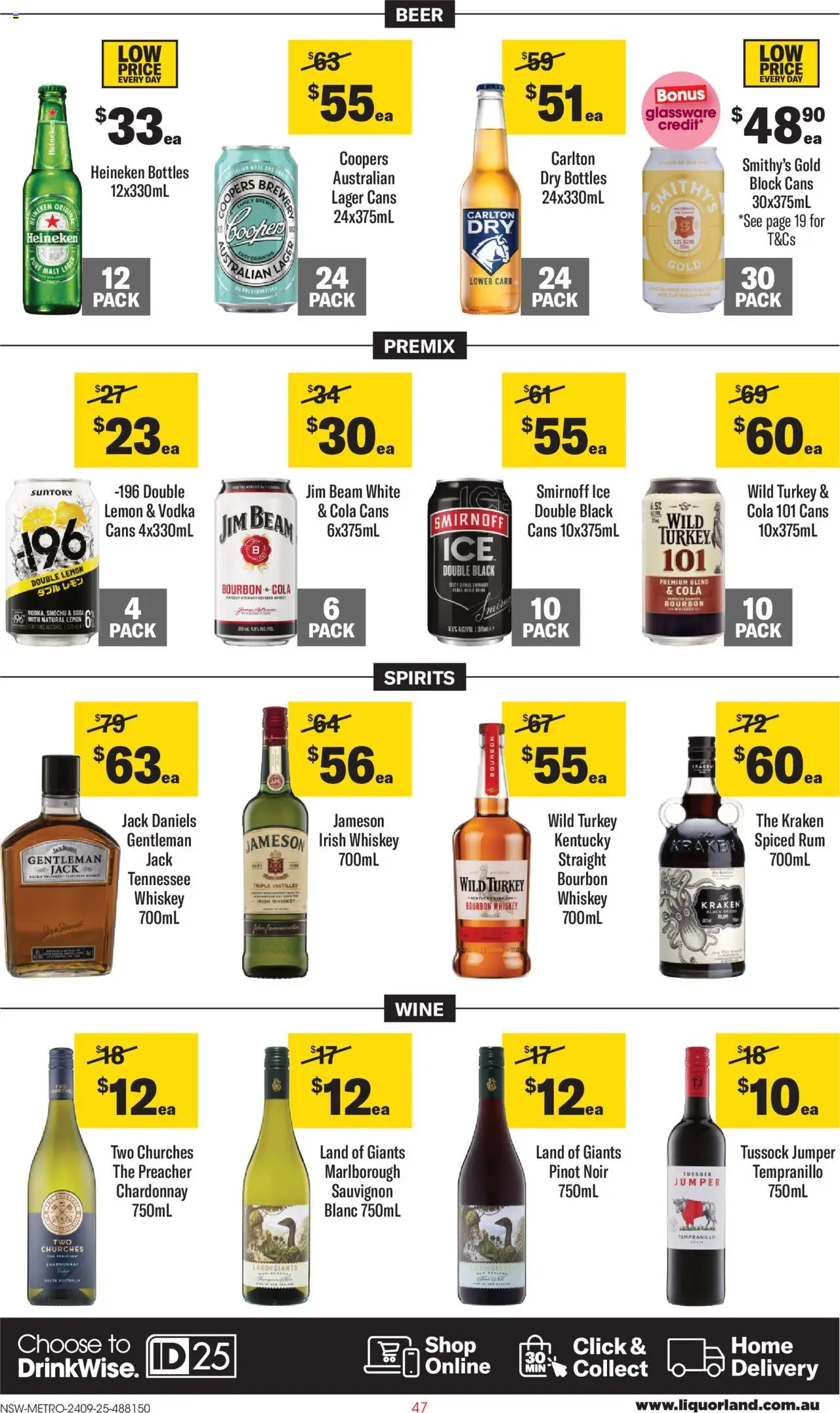 Coles catalogue - valid from 24.09.2025 | Page: 47 | Products: Beer, Whiskey, Rum, Lemon