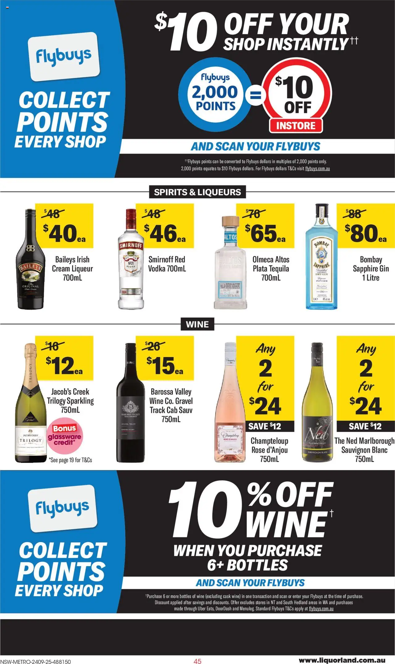 Coles catalogue - valid from 24.09.2025 | Page: 45 | Products: Glassware, Gin, Cream, Vodka