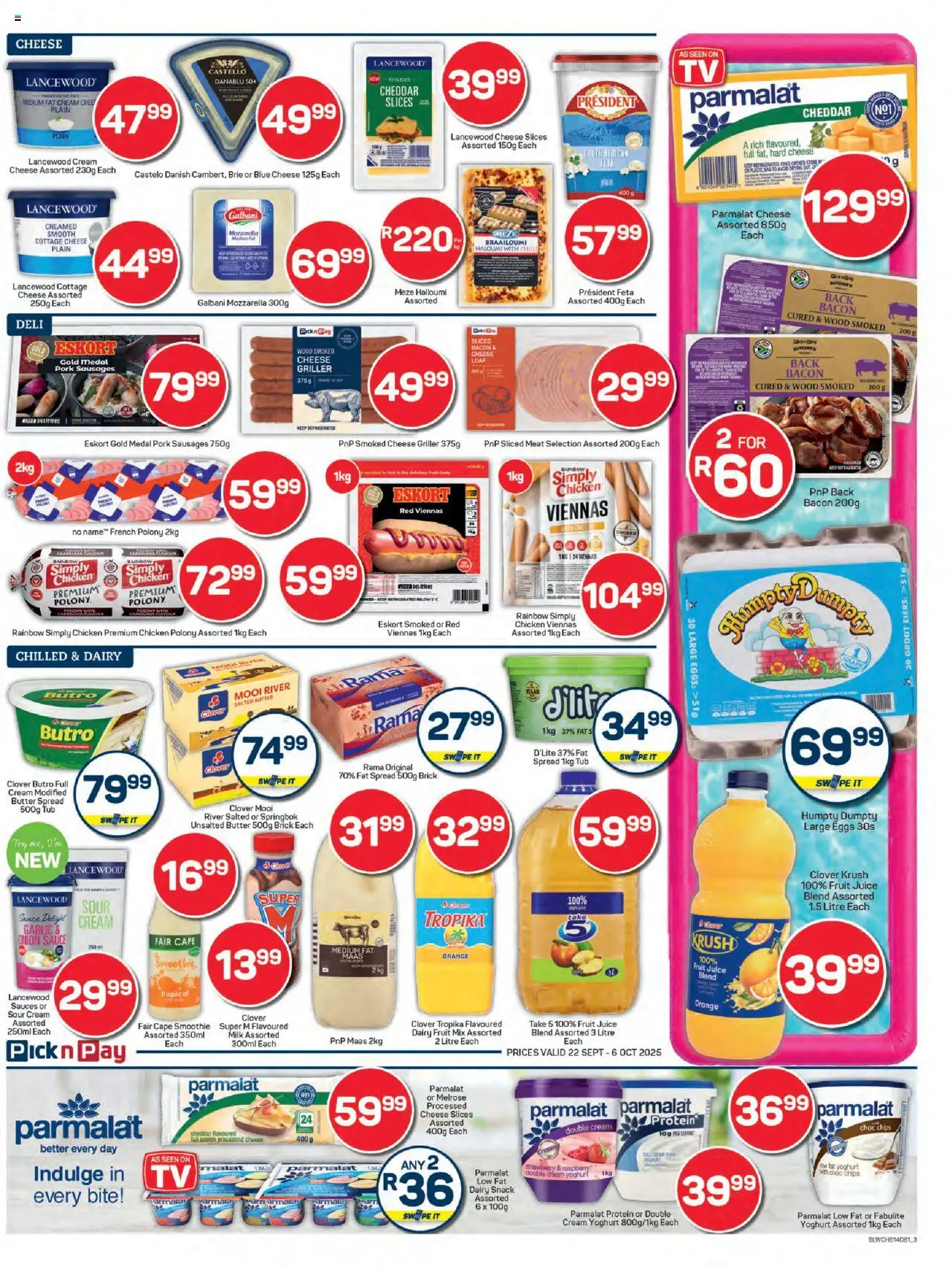 New Pick n Pay catalogue – valid from 22.09.2025 | Page: 3 | Products: Detergente líquido, Butter, Cottage cheese, Fat spread