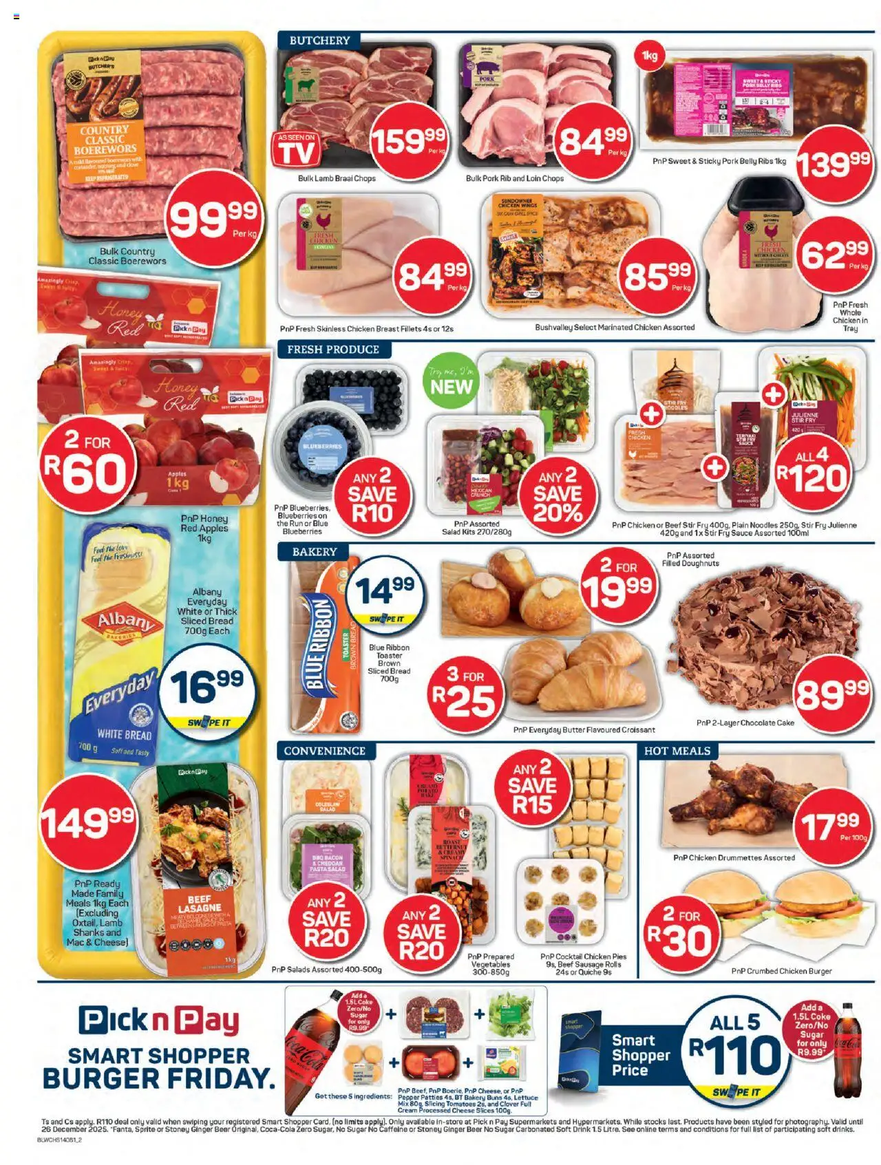 New Pick n Pay catalogue – valid from 22.09.2025 | Page: 2 | Products: Coke, Bread, Noodles, Salad