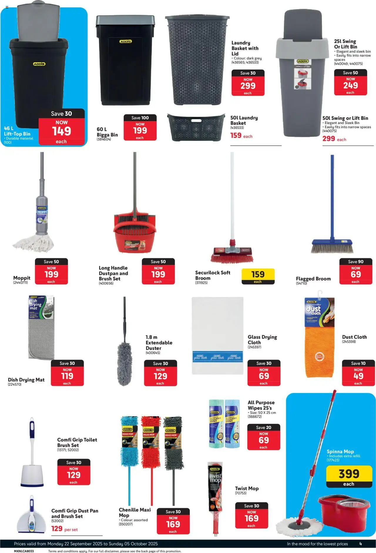 New Makro catalogue – valid from 22.09.2025 | Page: 4 | Products: Basket, Broom, Mop, Brush