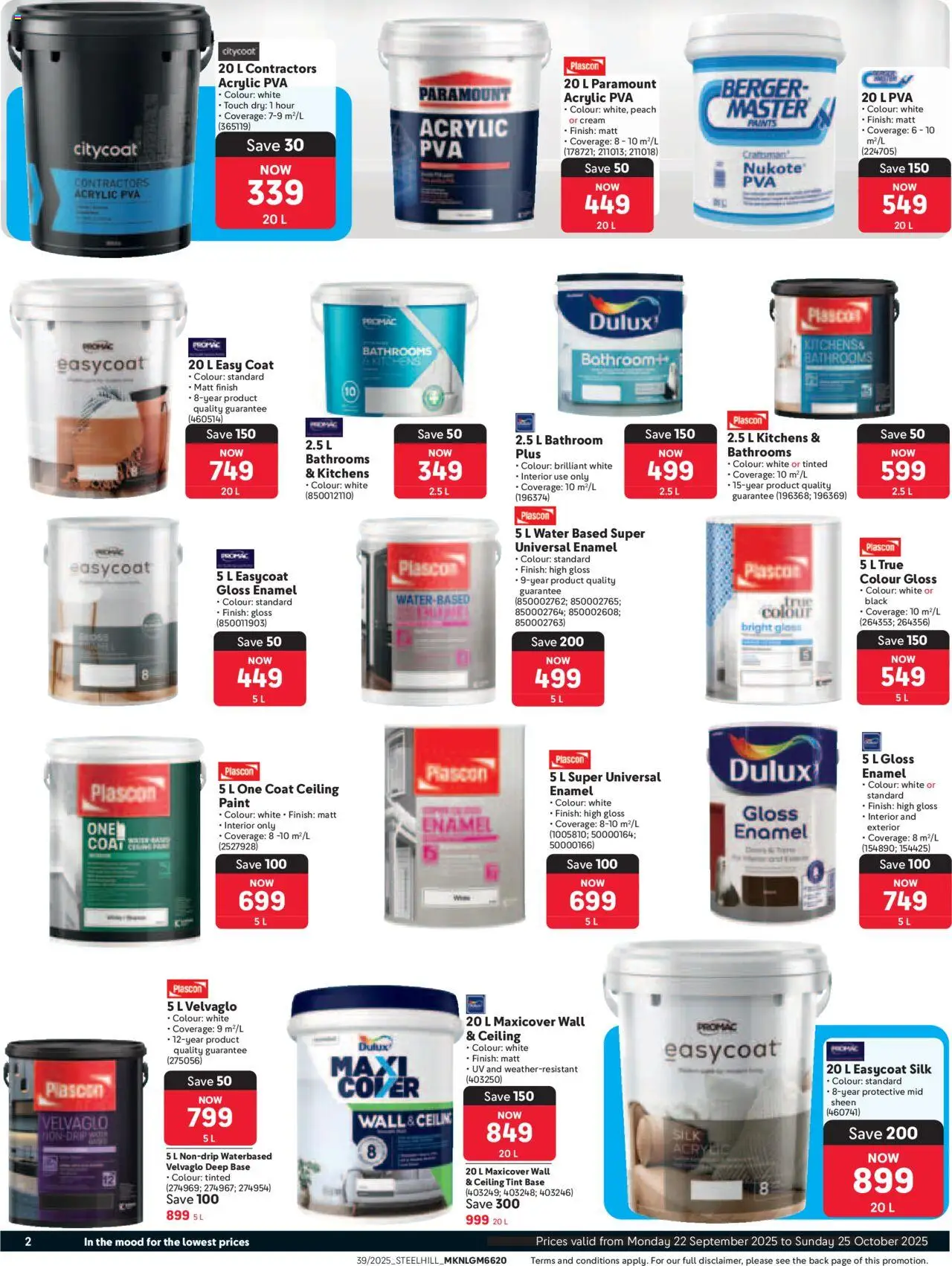 New Makro catalogue – valid from 22.09.2025 | Page: 2 | Products: Pants, Cover, Cream, Water
