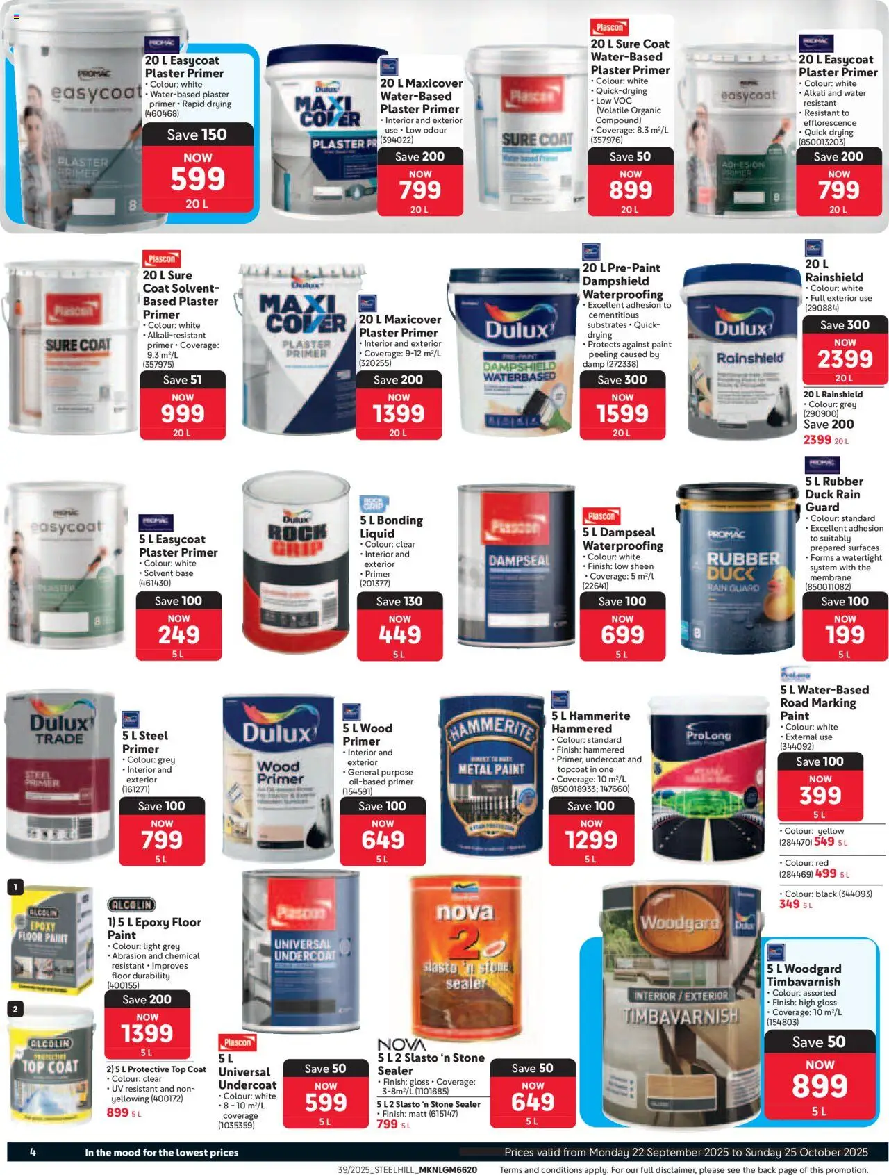 New Makro catalogue – valid from 22.09.2025 | Page: 4 | Products: Coat, Paint, Plaster primer, Light
