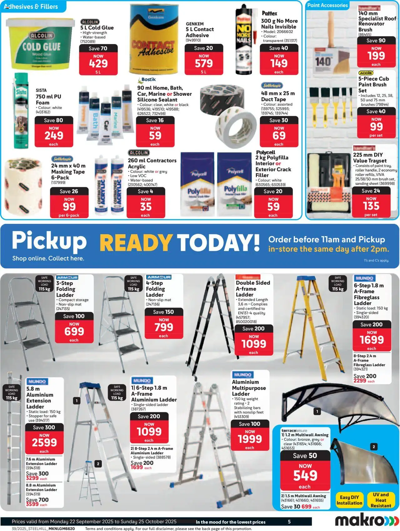 New Makro catalogue – valid from 22.09.2025 | Page: 5 | Products: Paint, Shower, Adhesive, Foam
