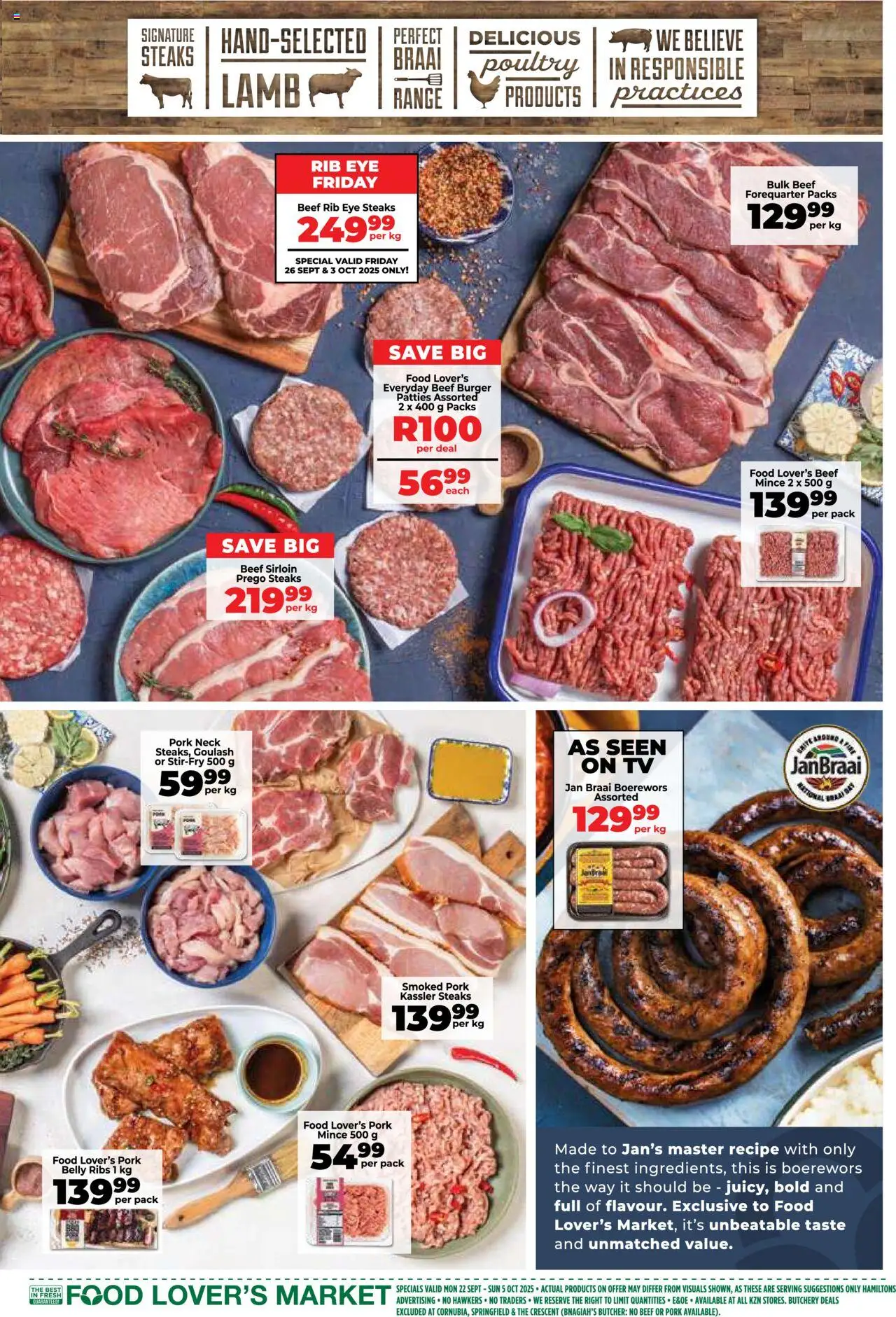 New Food Lover's Market catalogue – valid from 22.09.2025 | Page: 9 | Products: TV, Ribs, Limpiador íntimo, Pork