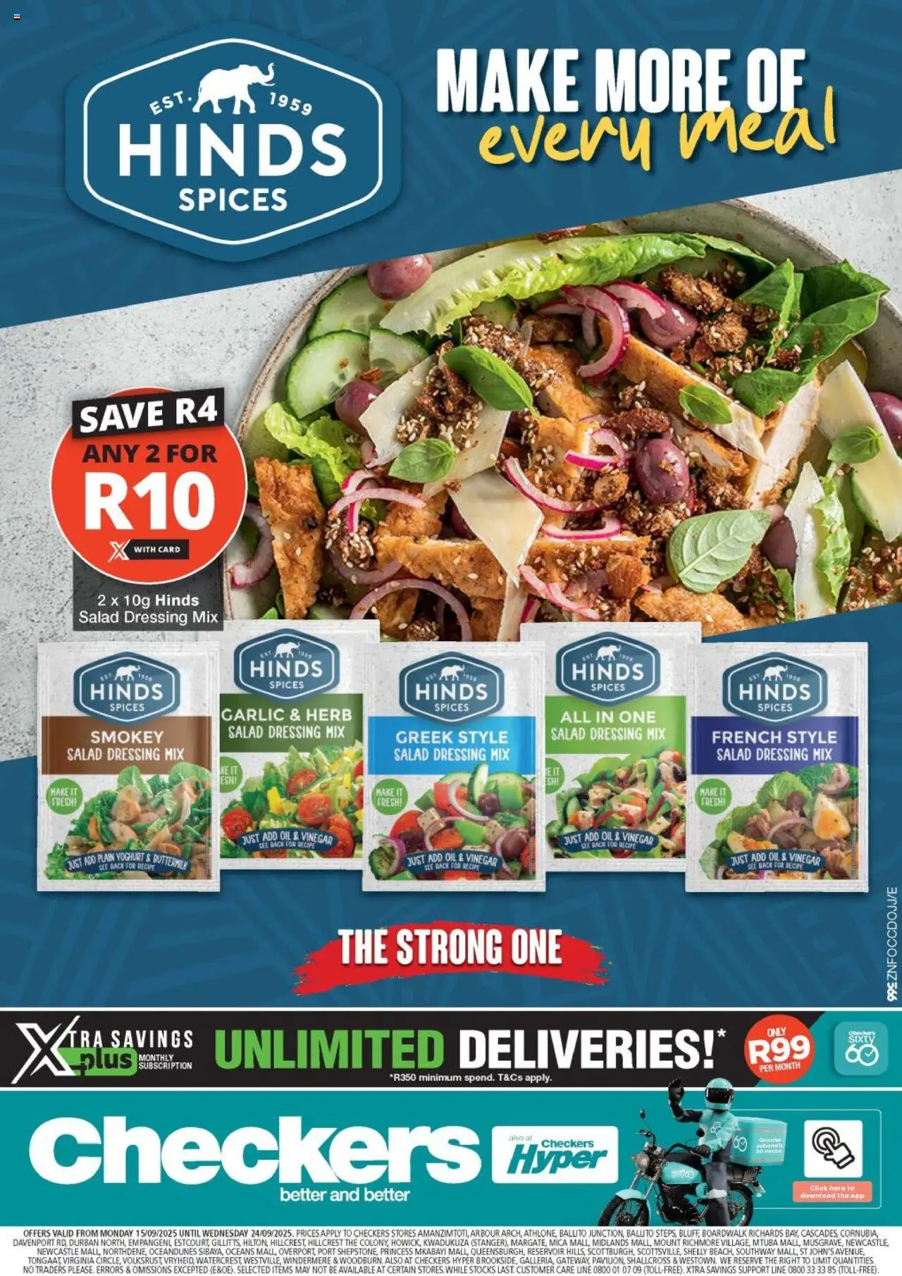 New Checkers catalogue – valid from 15.09.2025 | Page: 1 | Products: Vinegar, Dressing, Salad, Spices
