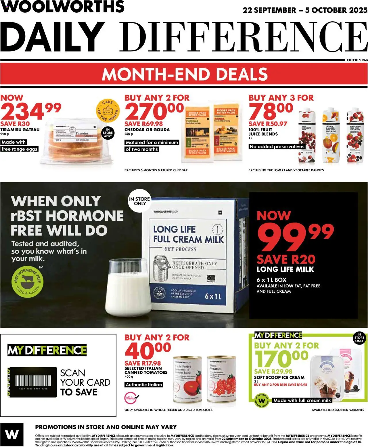 New Woolworths catalogue – valid from 22.09.2025 | Page: 12 | Products: Milk, Eggs, Tomatoes, Ice cream