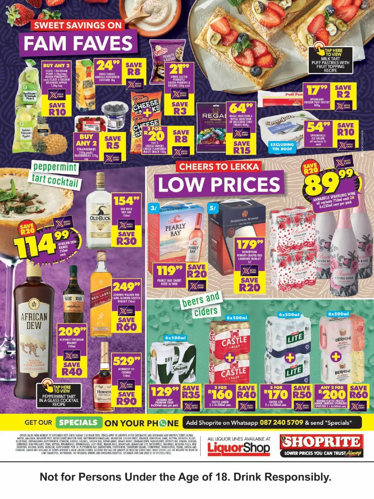 New Shoprite catalogue – valid from 22.09.2025 | Page: 4 | Products: Blueberries, Wine, Blush, Fruit
