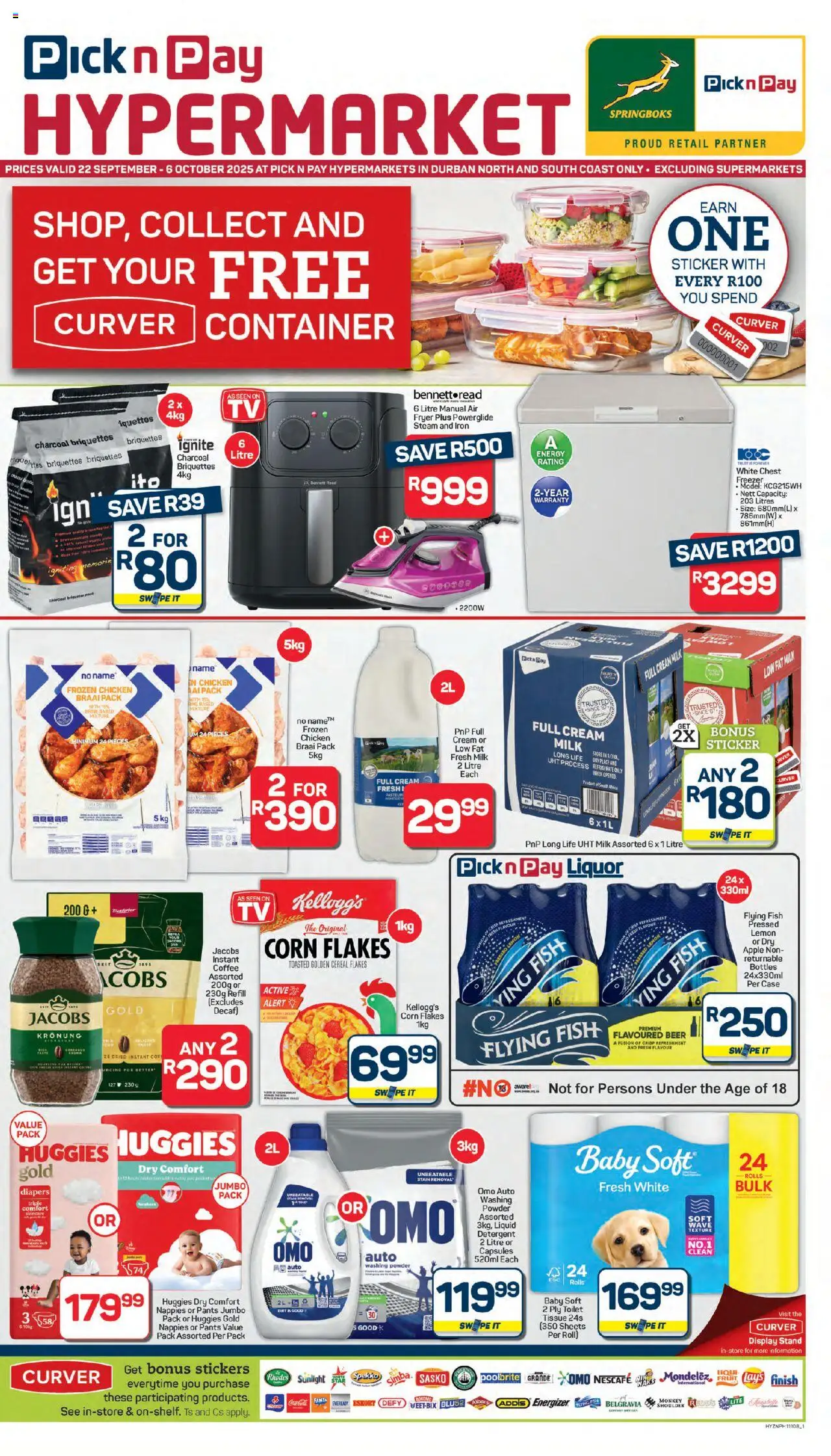 New Pick n Pay catalogue – valid from 22.09.2025 | Page: 1 | Products: Pants, Fryer, Milk, Coffee