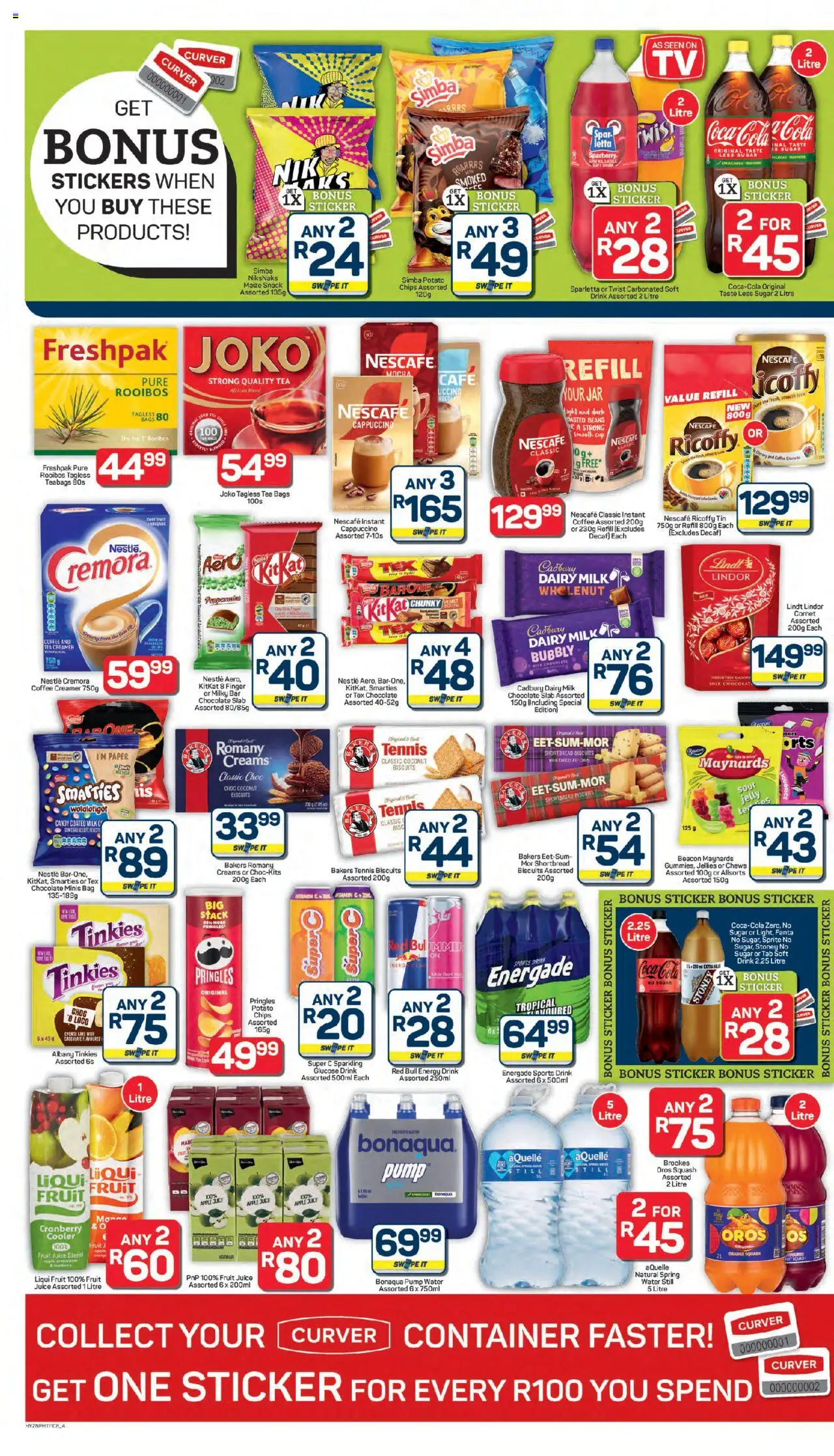 New Pick n Pay catalogue – valid from 22.09.2025 | Page: 4 | Products: Creamer, Coffee, Chocolate, Juice