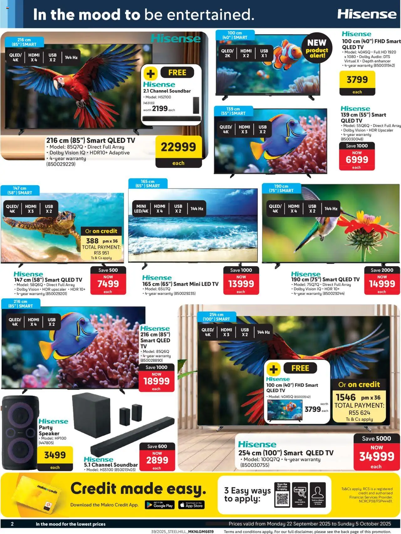 New Makro catalogue – valid from 22.09.2025 | Page: 2 | Products: Audio, Speaker, TV, Soundbar