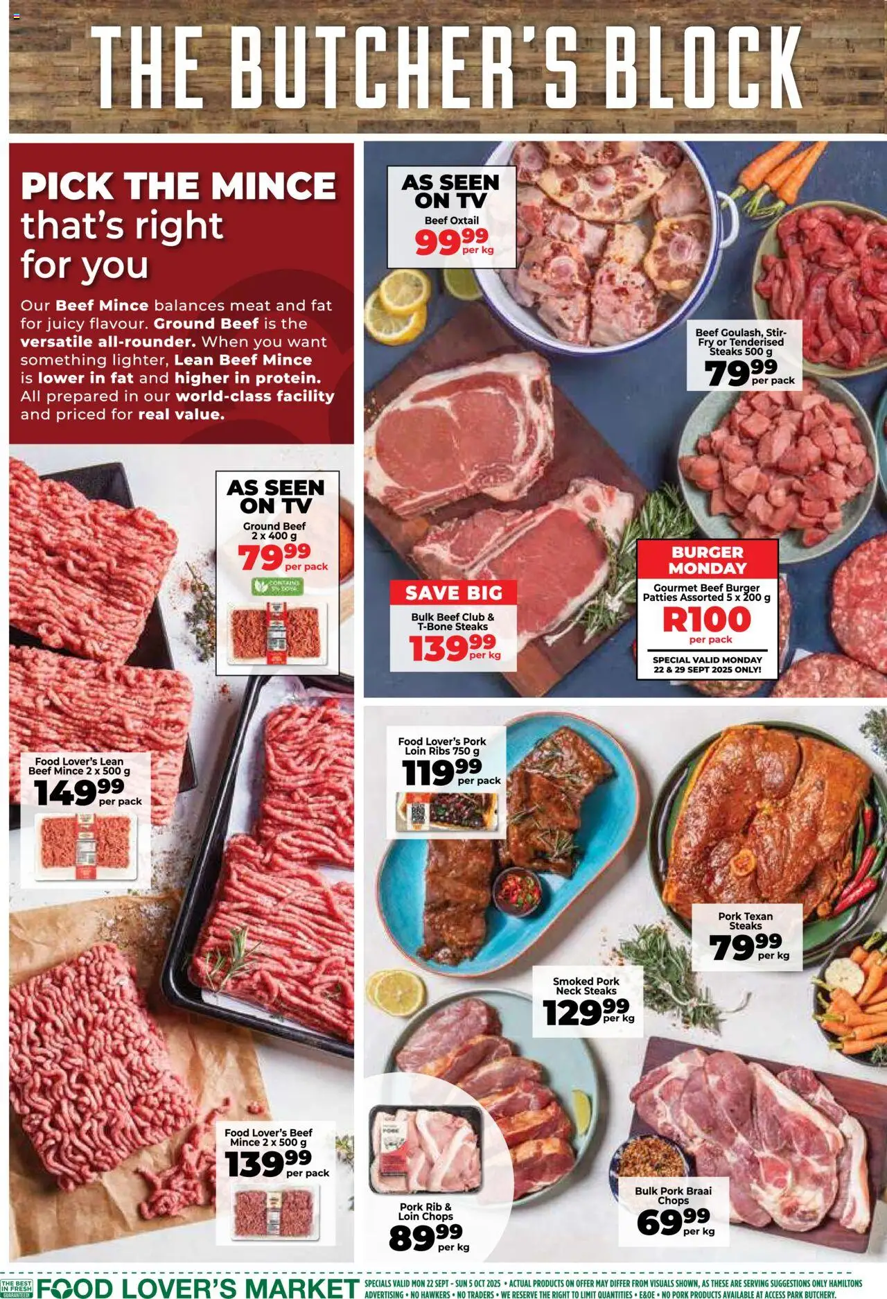 New Food Lover's Market catalogue – valid from 22.09.2025 | Page: 8 | Products: TV, Ribs, Pork, Beef