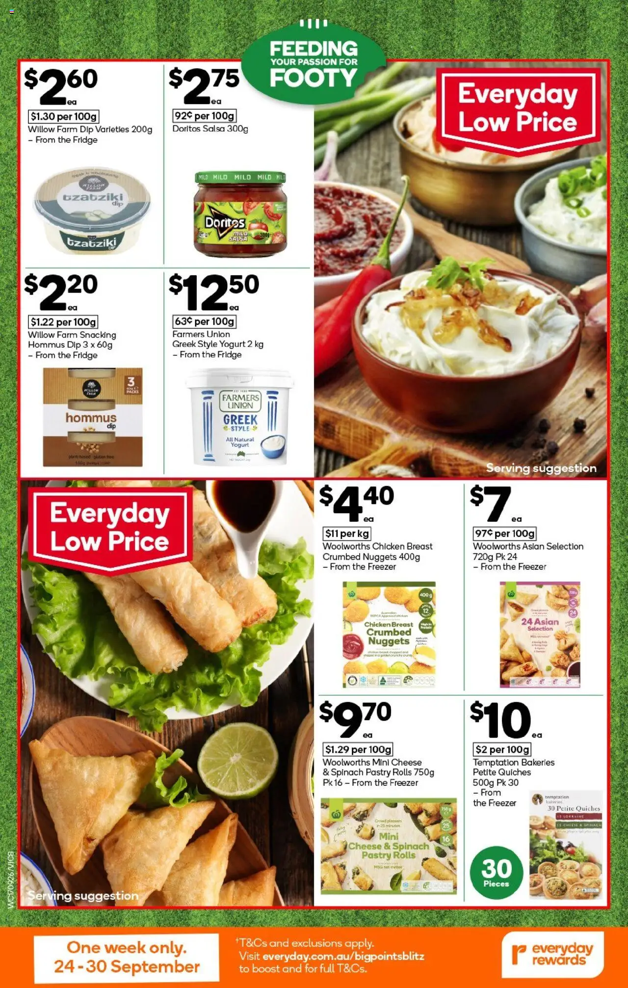 Woolworths catalogue - valid from 24.09.2025 | Page: 8 | Products: Cheese, Pastry, Spinach, Freezer