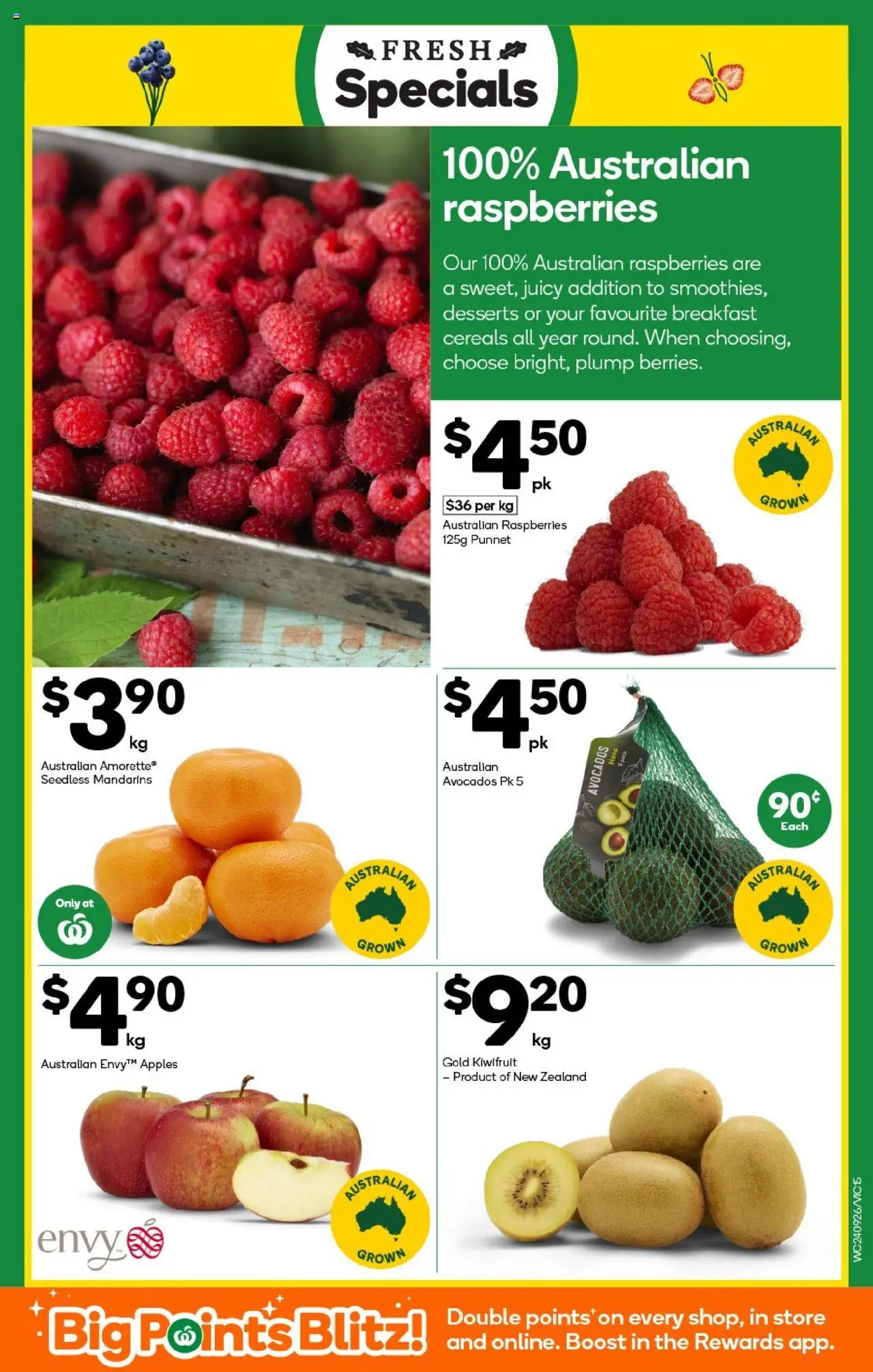 Woolworths catalogue - valid from 24.09.2025 | Page: 15 | Products: Apples, Kiwifruit, Mandarins