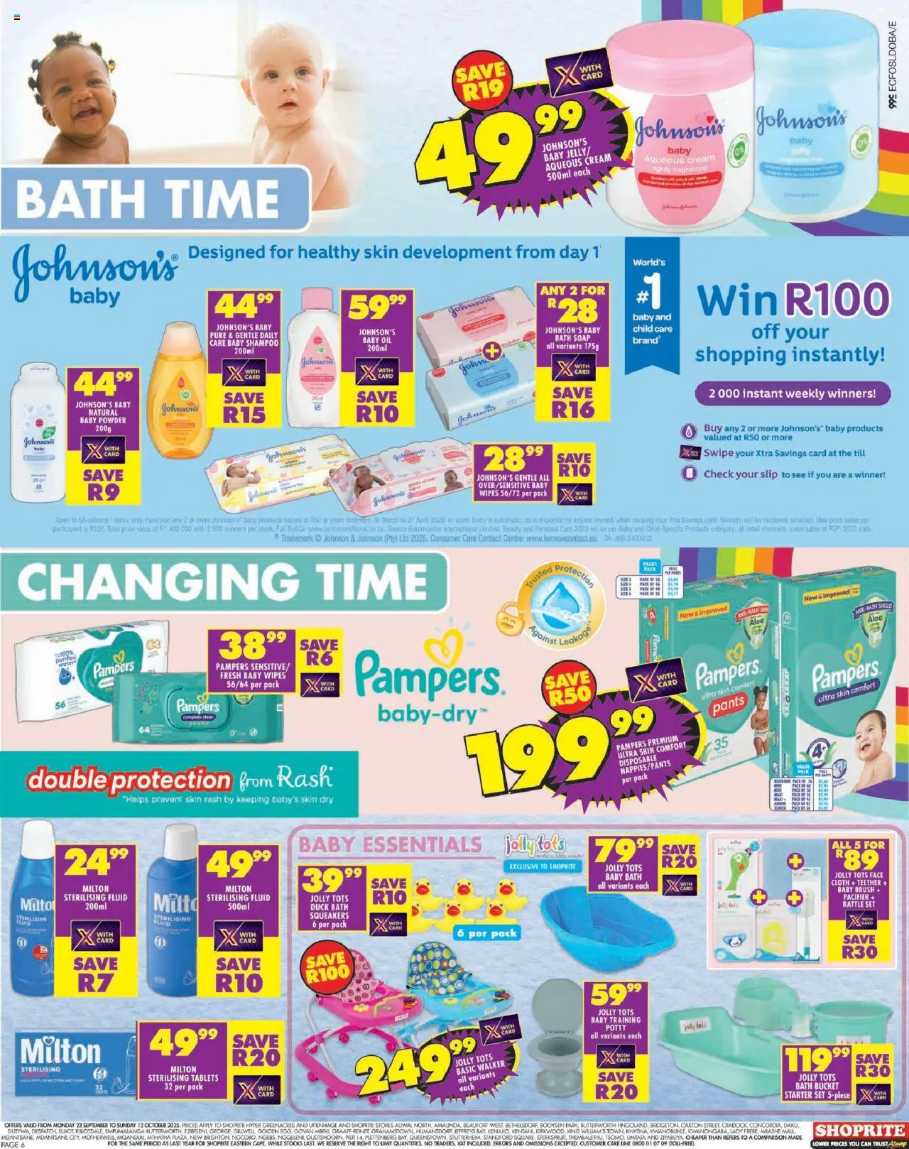 New Shoprite catalogue – valid from 22.09.2025 | Page: 6 | Products: Pants, Powder, Brush, Cream