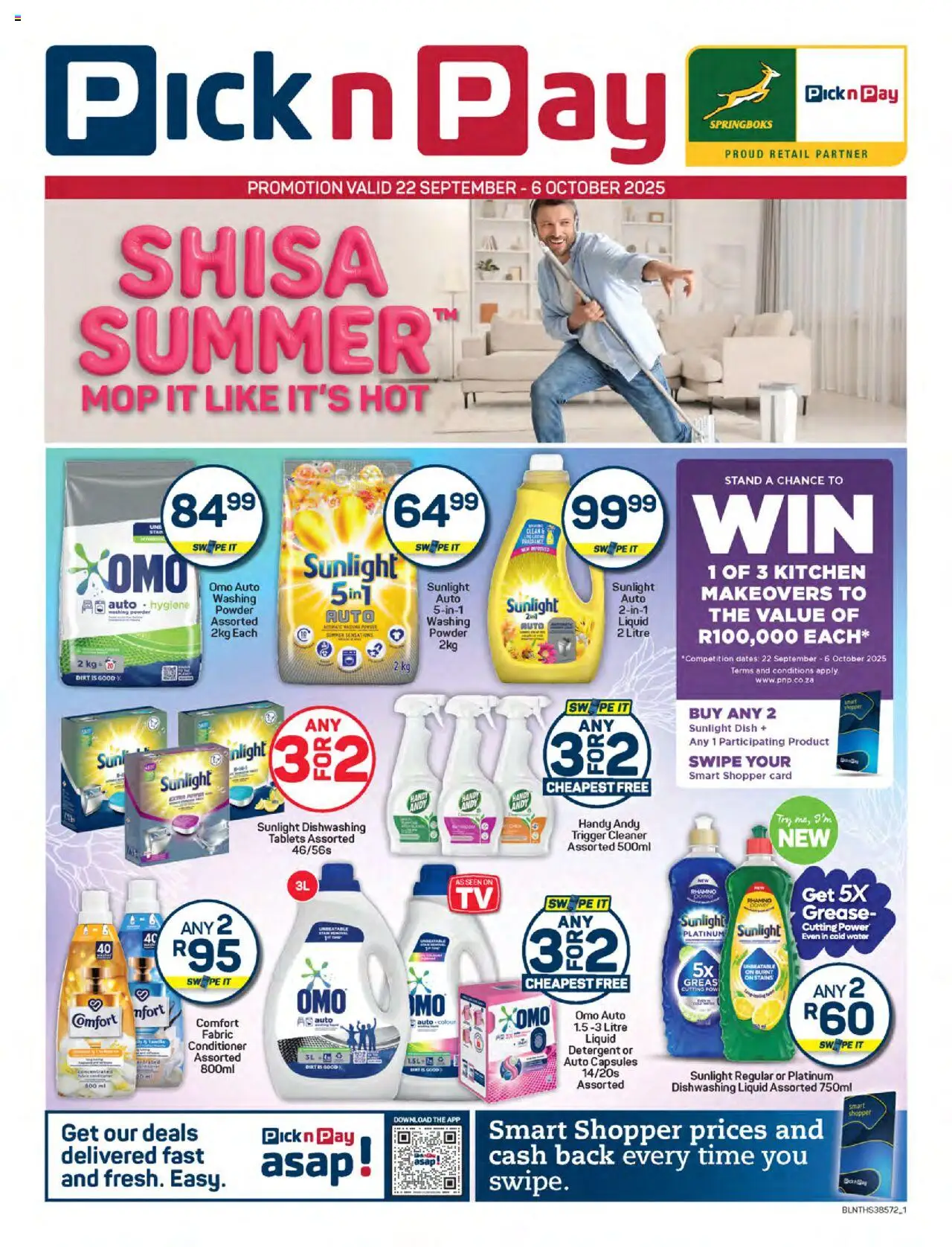 New Pick n Pay catalogue – valid from 22.09.2025 | Page: 1 | Products: Mop, Powder, Water, Dishwashing liquid