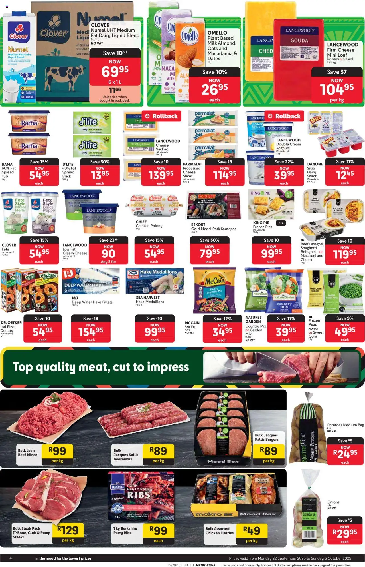 New Makro catalogue – valid from 22.09.2025 | Page: 4 | Products: Corn, Cream, Potatoes, Fat spread