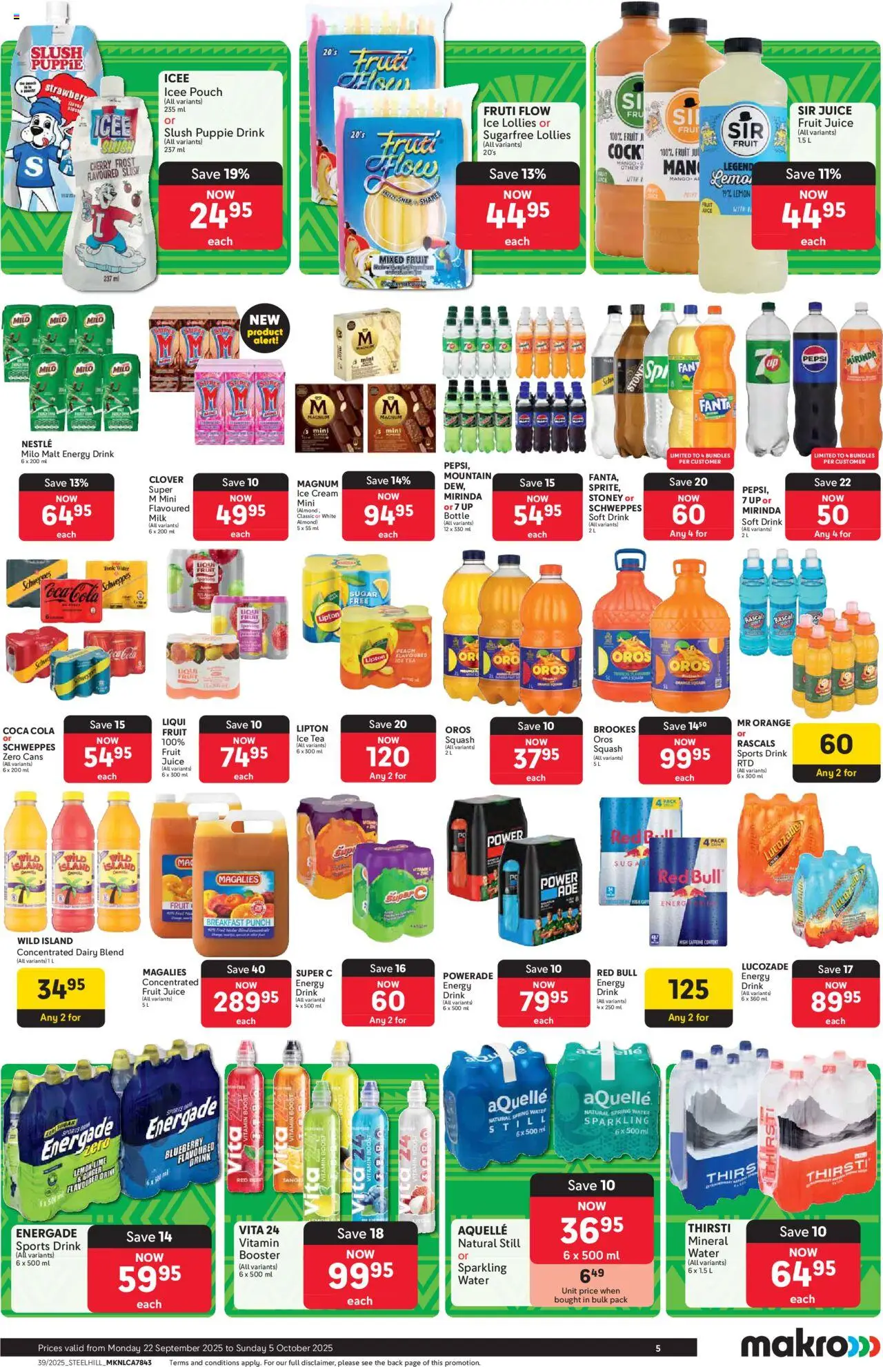 New Makro catalogue – valid from 22.09.2025 | Page: 5 | Products: Milk, Fanta, Cream, Sugar