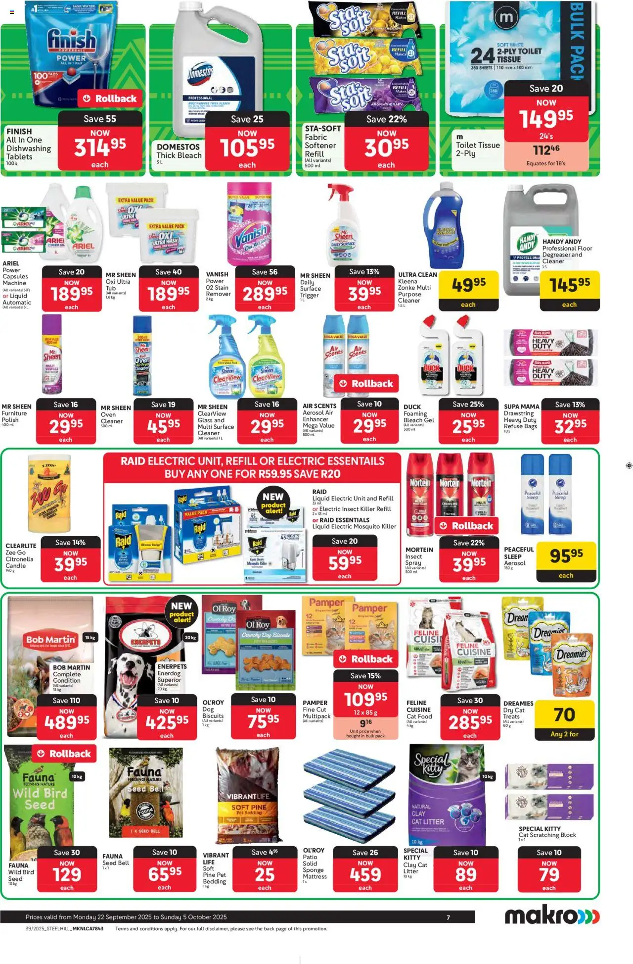 New Makro catalogue – valid from 22.09.2025 | Page: 7 | Products: Dog biscuits, Refuse bags, Degreaser, Stain remover