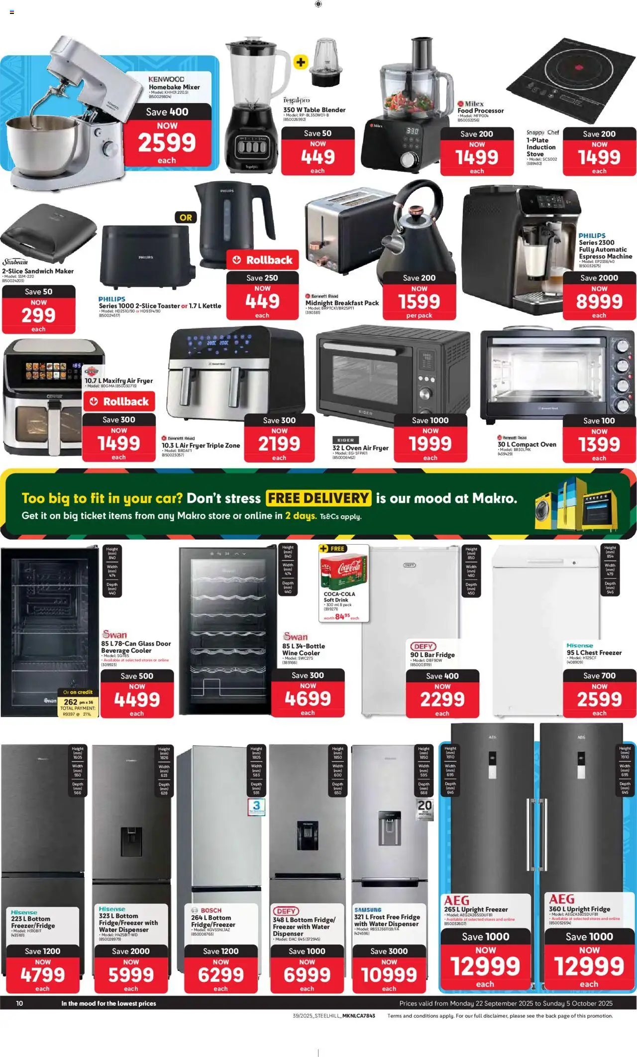 New Makro catalogue – valid from 22.09.2025 | Page: 10 | Products: Freezer, Mixer, Cooler, Wine