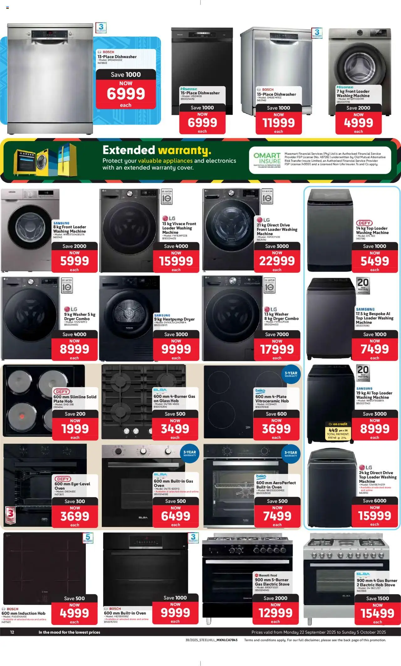 New Makro catalogue – valid from 22.09.2025 | Page: 12 | Products: Washing machine, Dryer, Stove, Plate