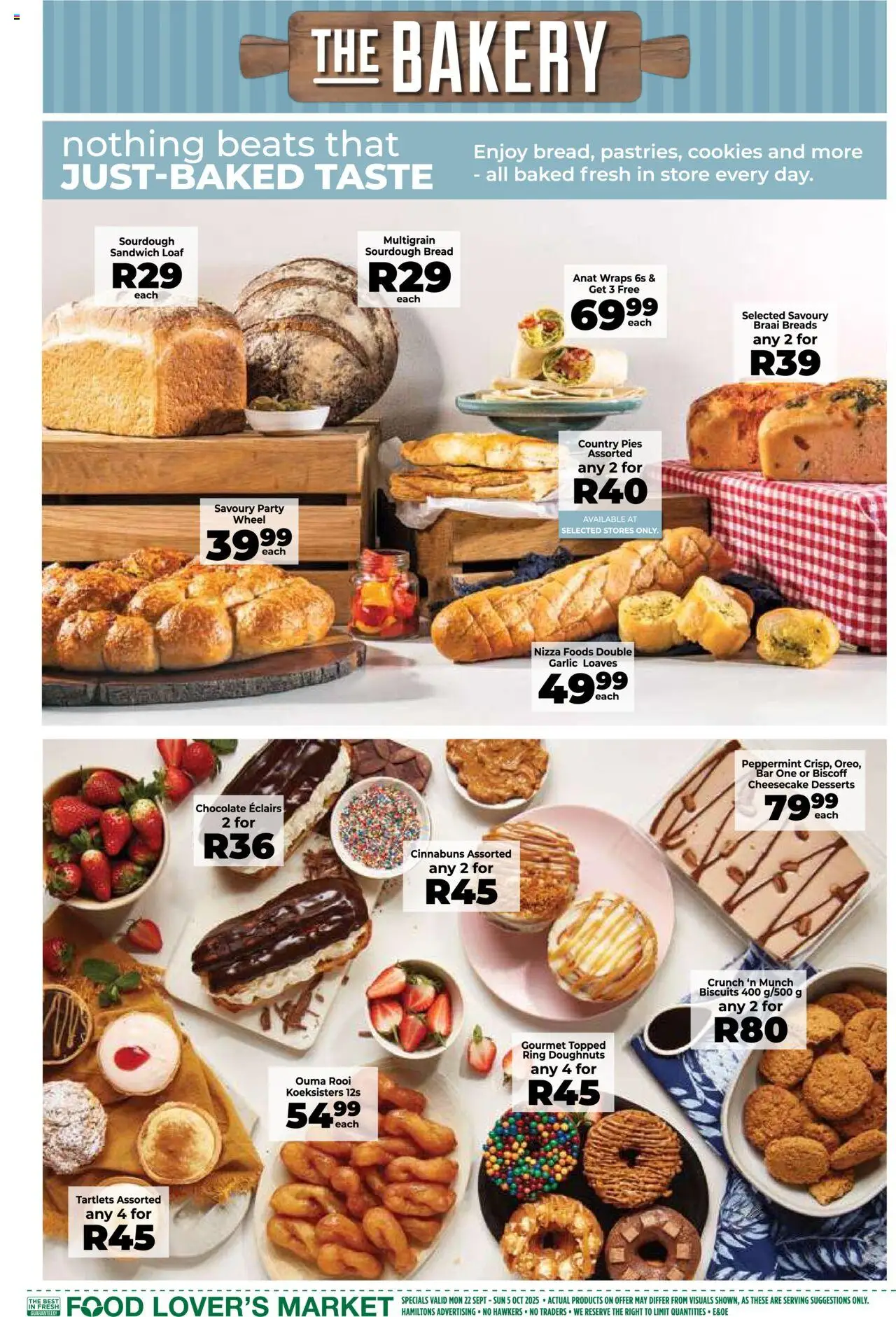 New Food Lover's Market catalogue – valid from 22.09.2025 | Page: 5 | Products: Pó talco, Chocolate, Cookies, Garlic