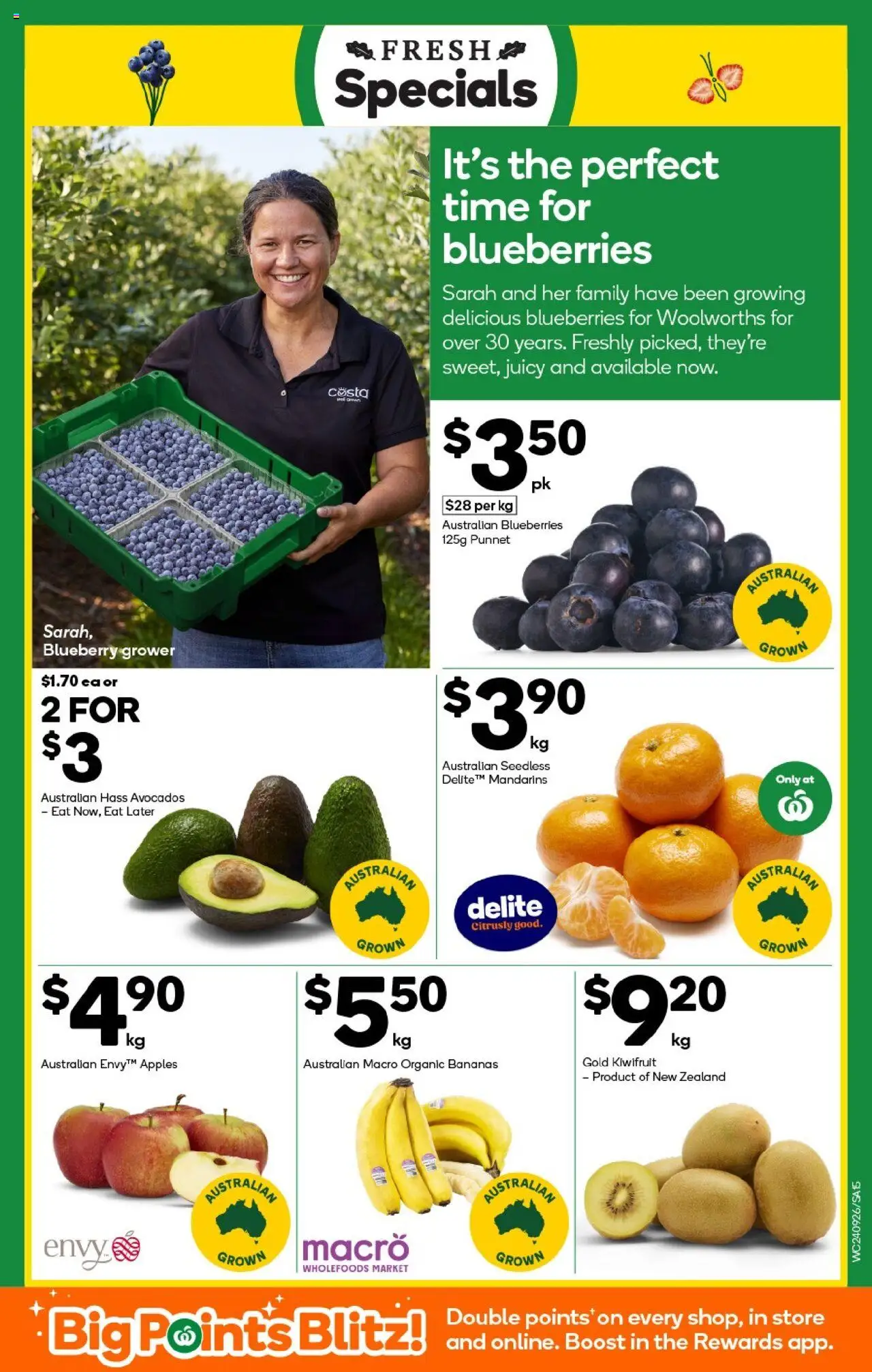 Woolworths catalogue - valid from 24.09.2025 | Page: 15 | Products: Apples, Bananas, Kiwifruit, Mandarins