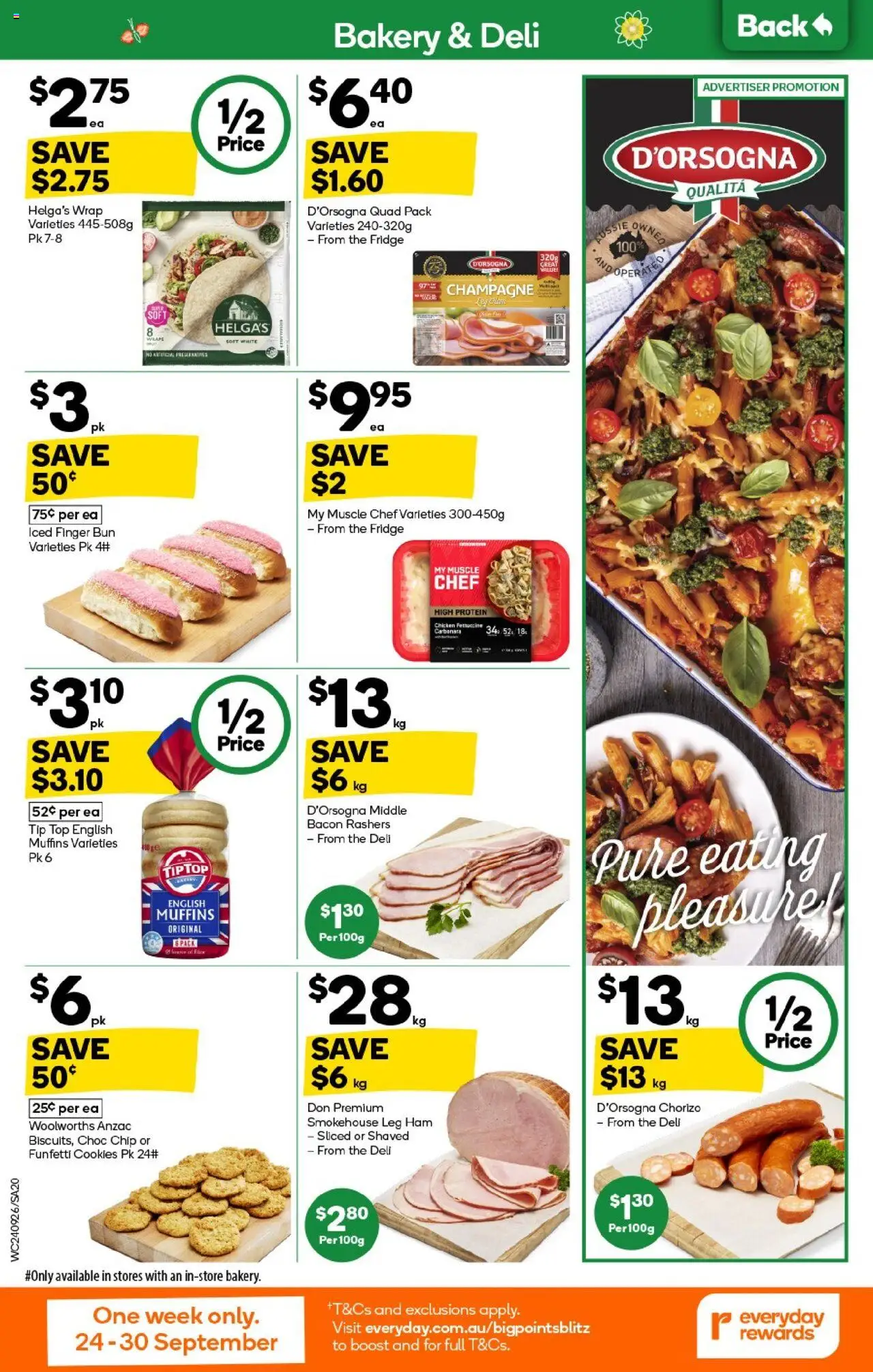 Woolworths catalogue - valid from 24.09.2025 | Page: 20 | Products: Bacon, Chicken, Fridge, Bakery